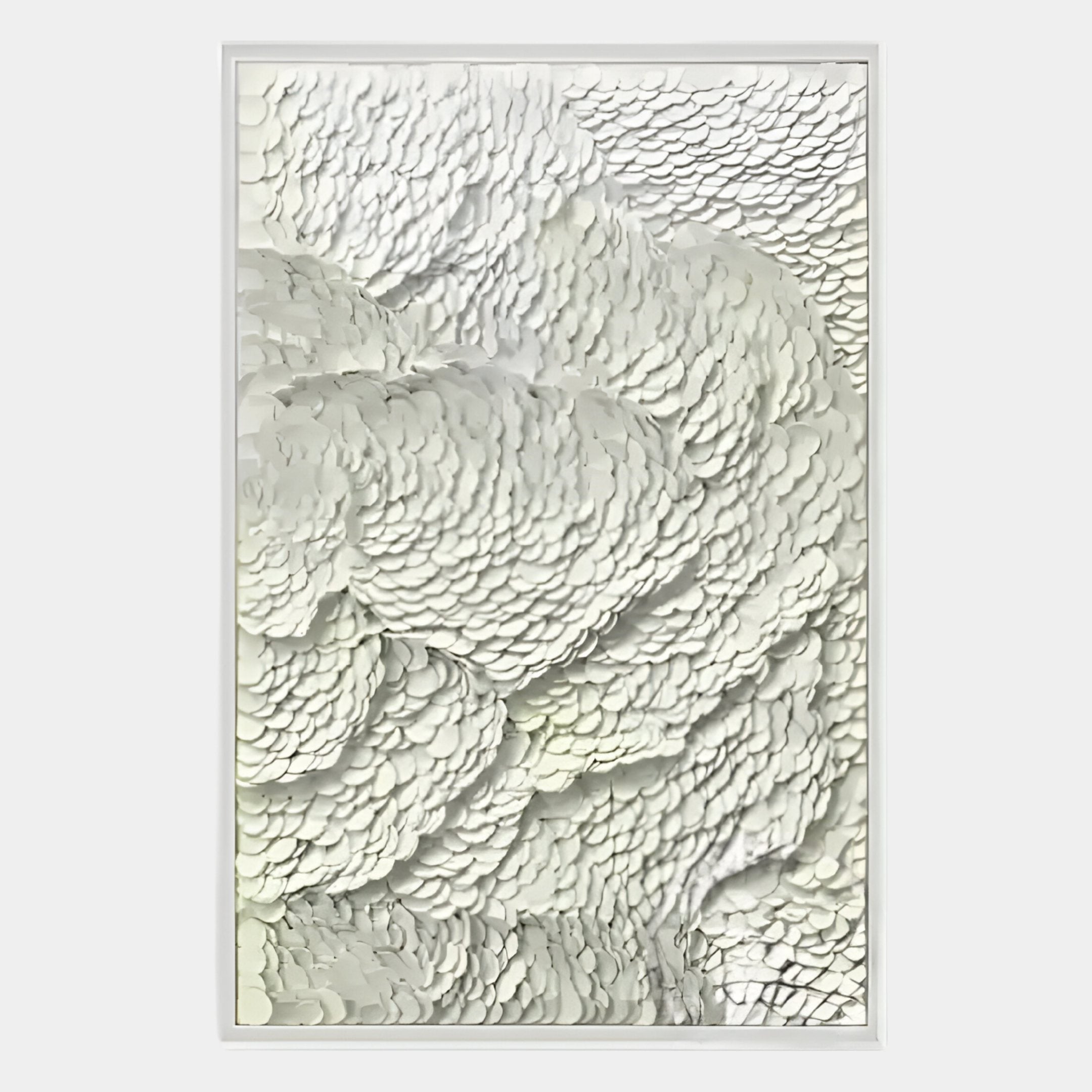 Petalwave White Contour Texture Leather 3D Wall Art
