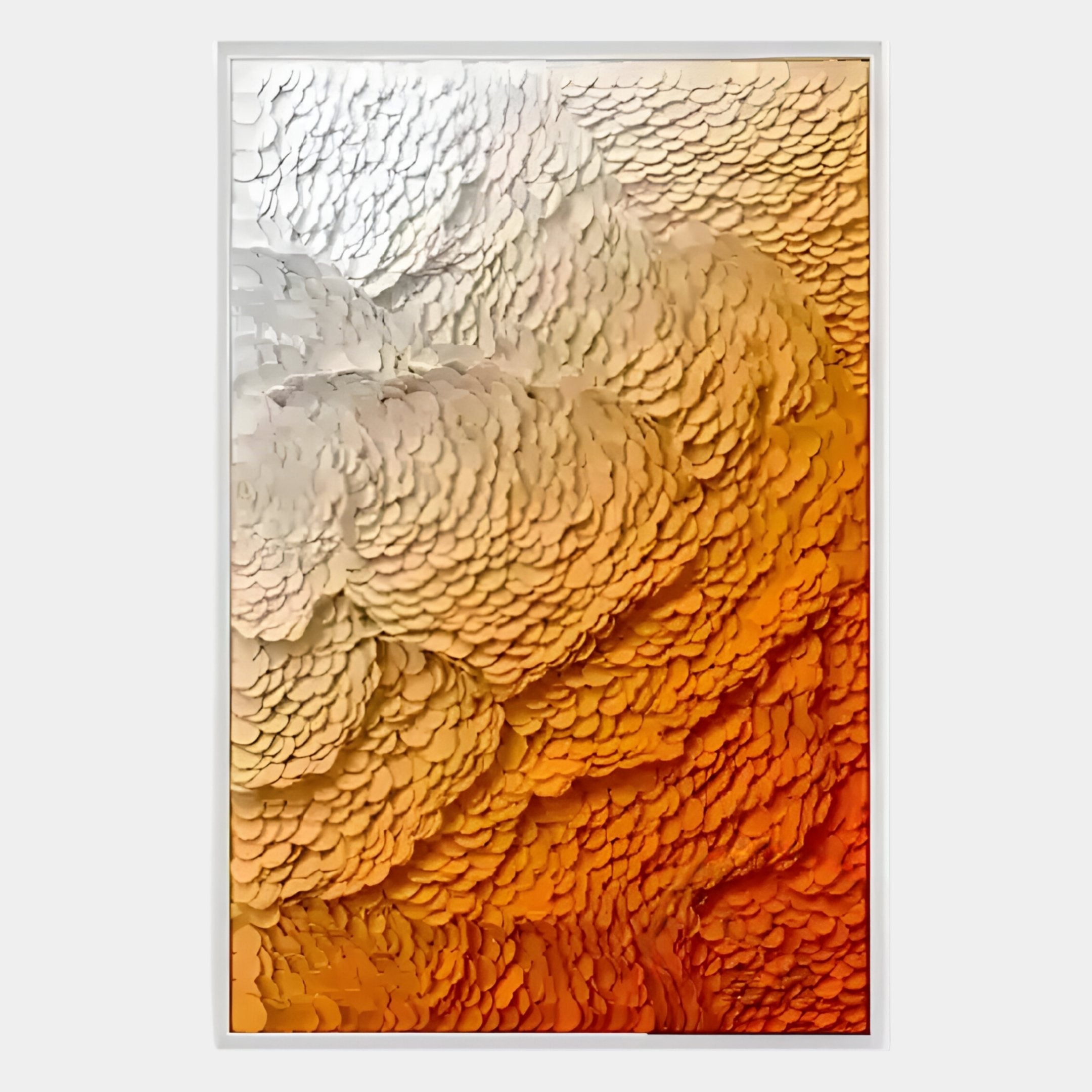 Petalwave Amber Fade Layered Bloom Leather 3D Wall Art