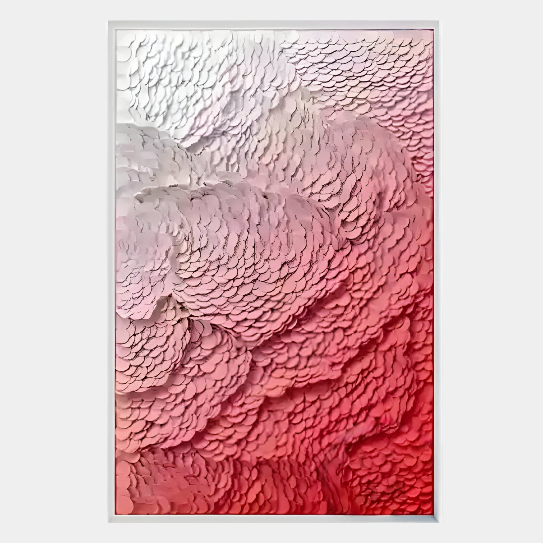 Petalwave Rose Gradient Layered Leather 3D Wall Art