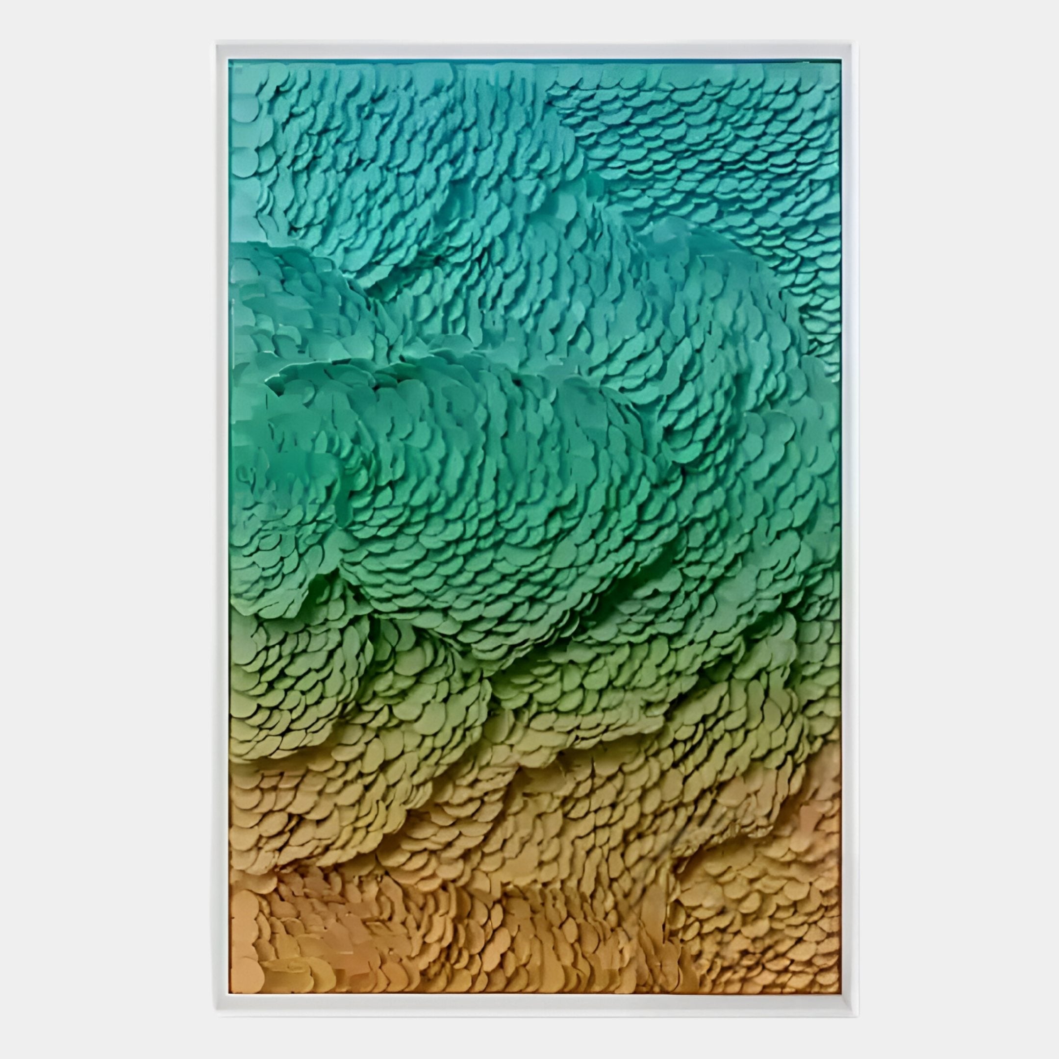 Petalwave Aqua & Coral Organic Flow Leather 3D Wall Art