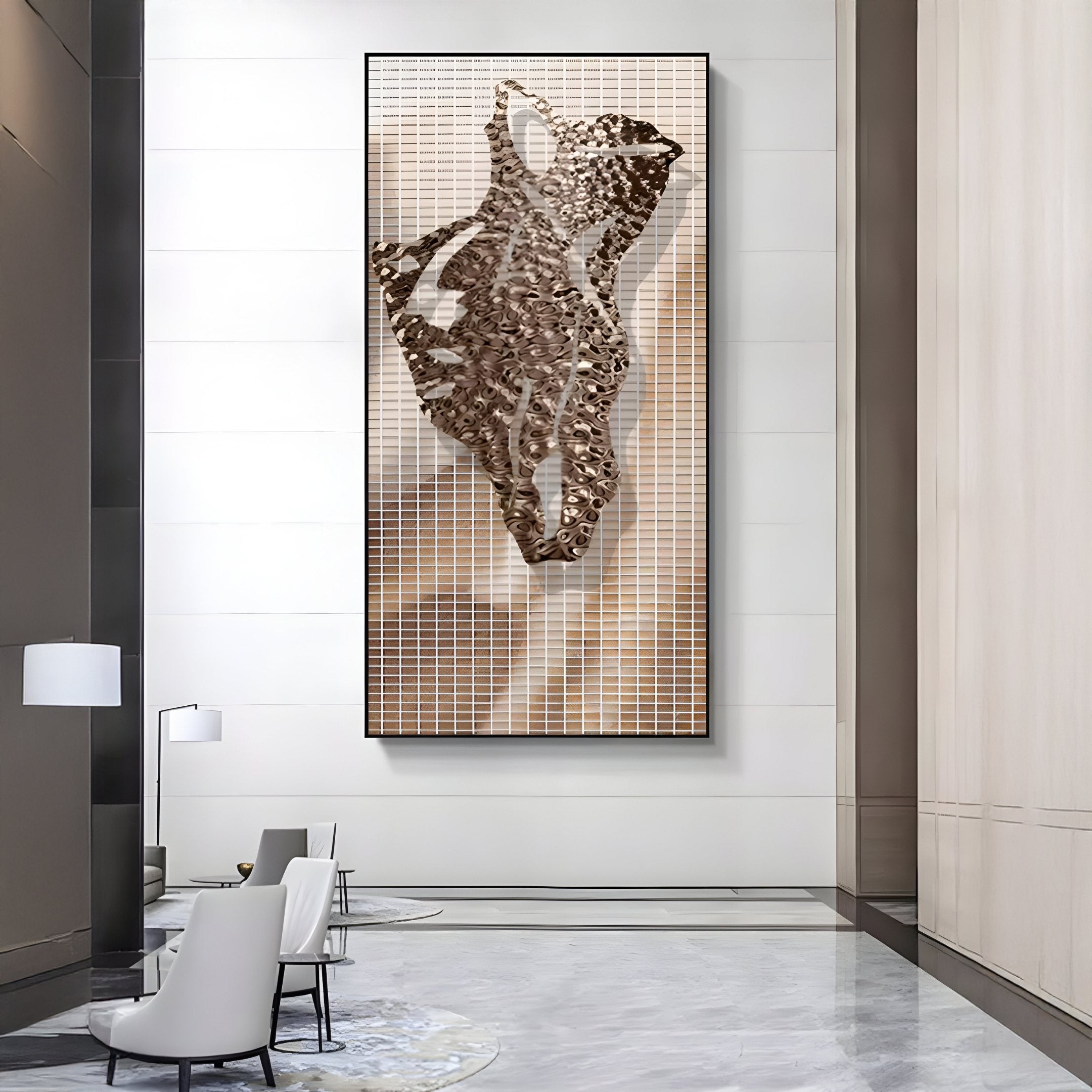 Rise Bronze Dance Structure Metal 3D Wall Art