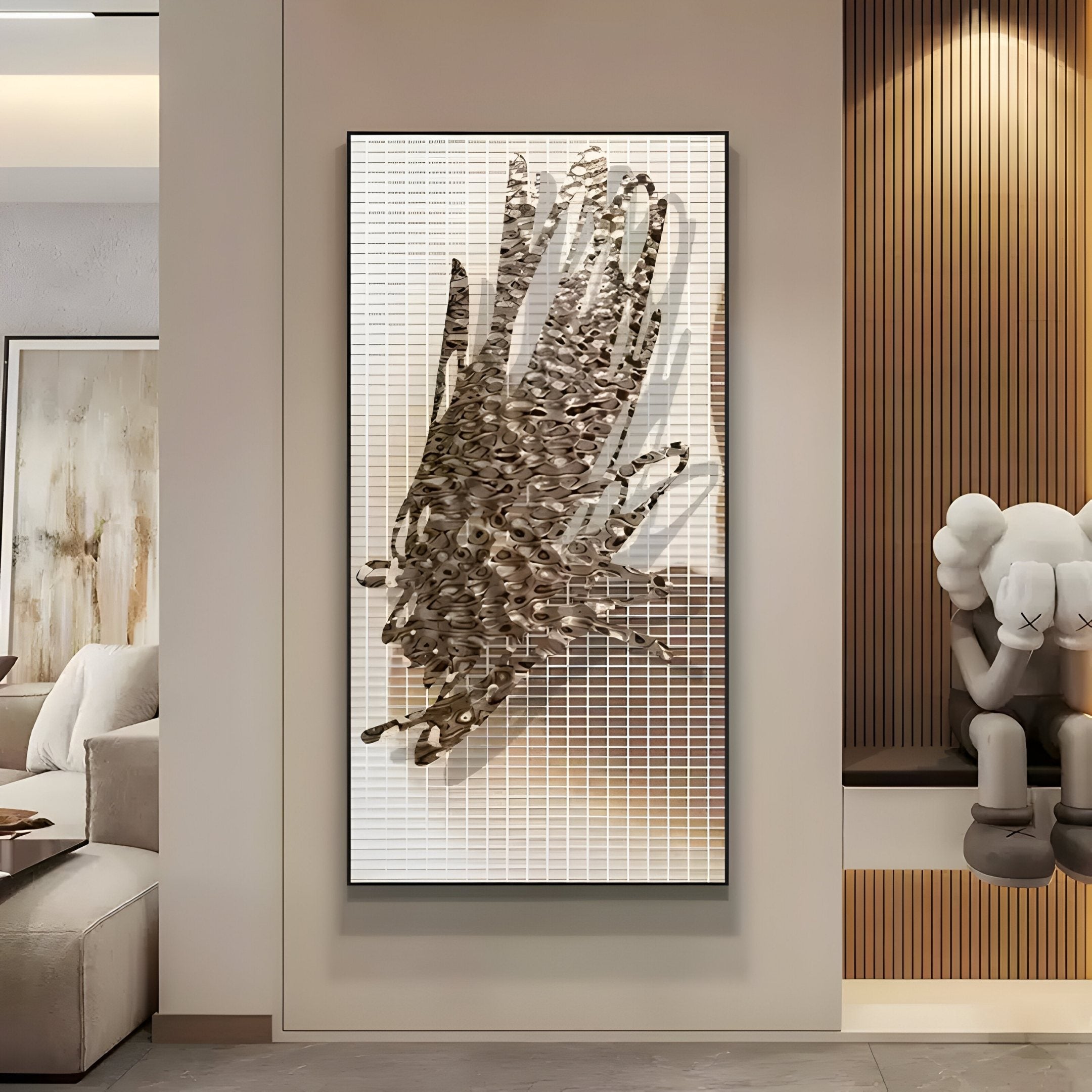 Rise Textured Bronze Feather Burst Metal 3D Wall Art