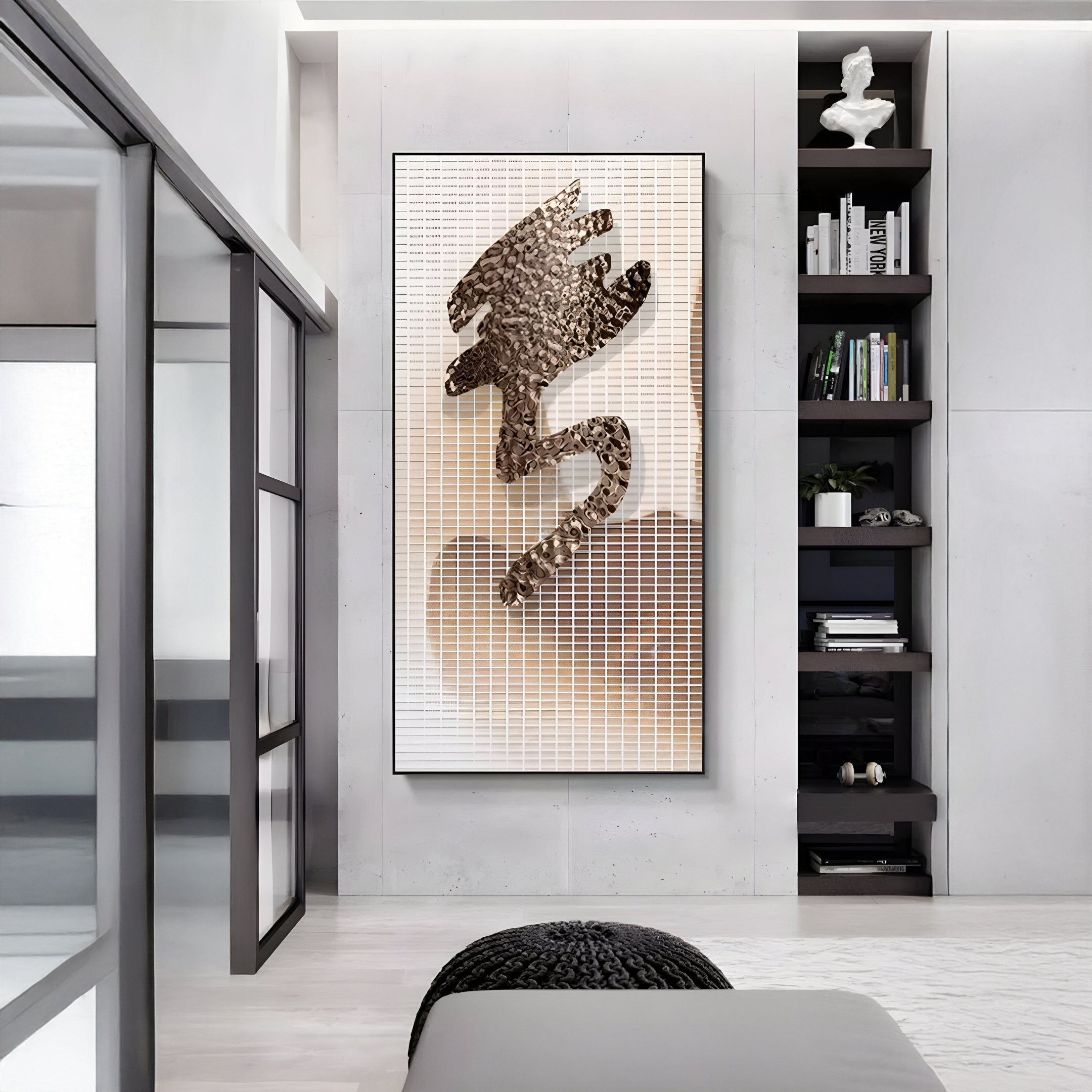 Rise Sculpted Bronze Flame Path Metal 3D Wall Art