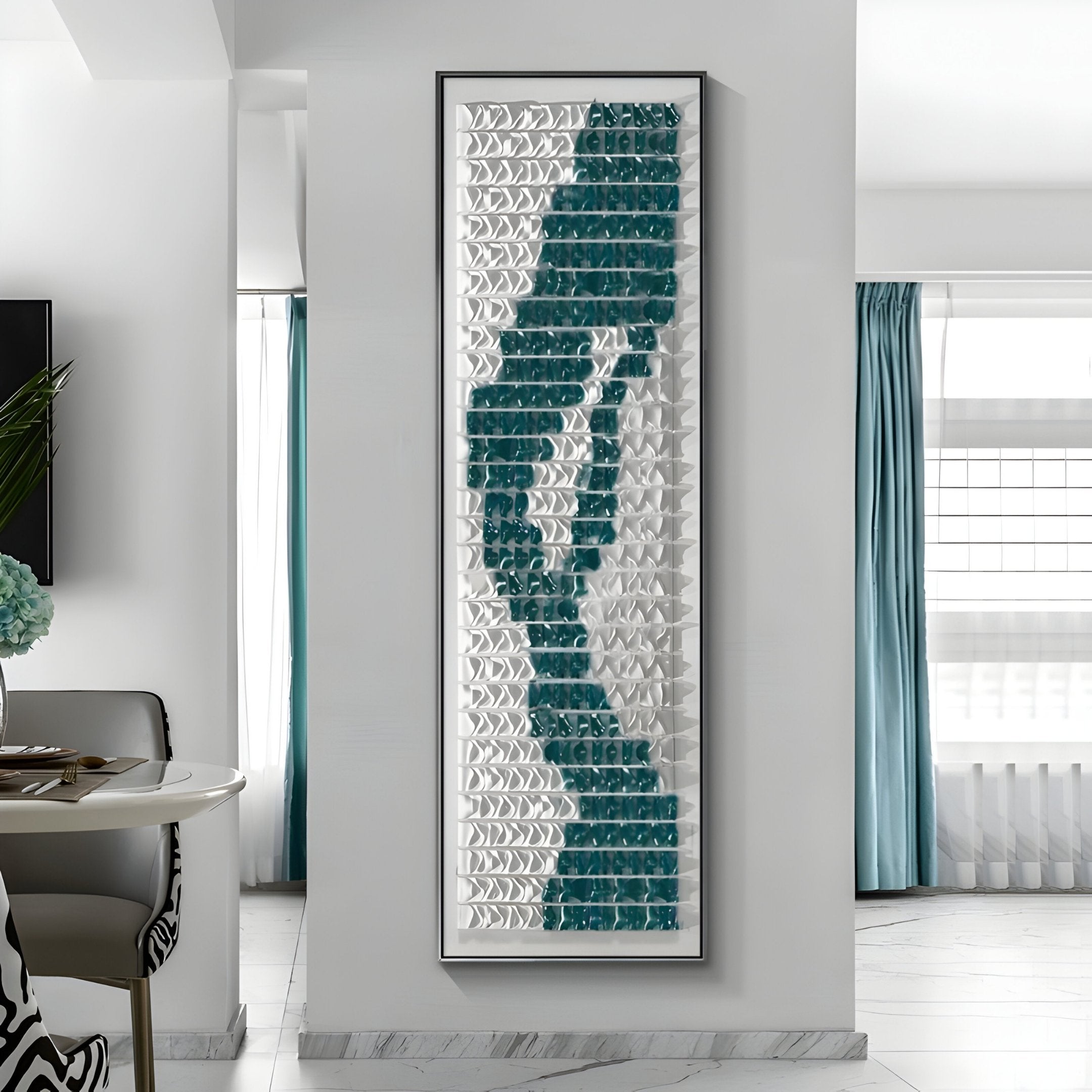 Waveform Teal Crest Acrylic 3D Wall Art