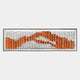Waveform Orange Surge Acrylic 3D Wall Art featuring heat-formed acrylic tiles in burnt orange and white arranged in a rippling grid within a brushed aluminium frame, shown against a light background.