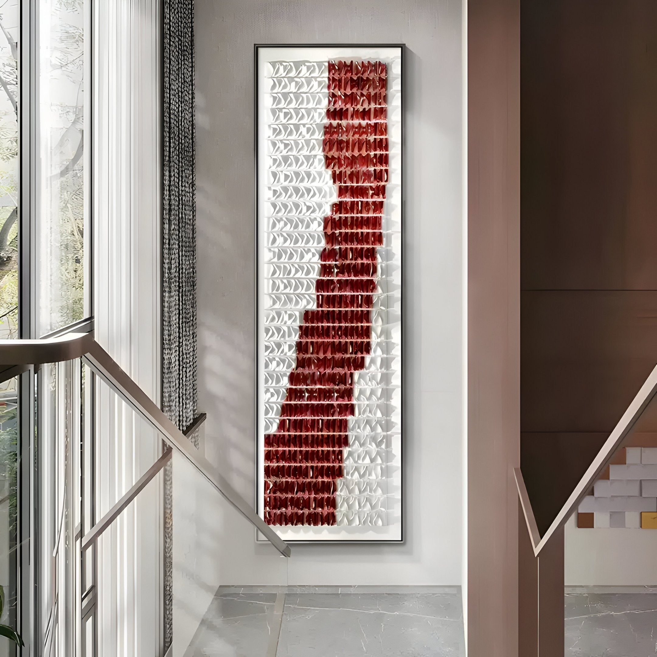 Waveform Burgundy Flow Acrylic 3D Wall Art