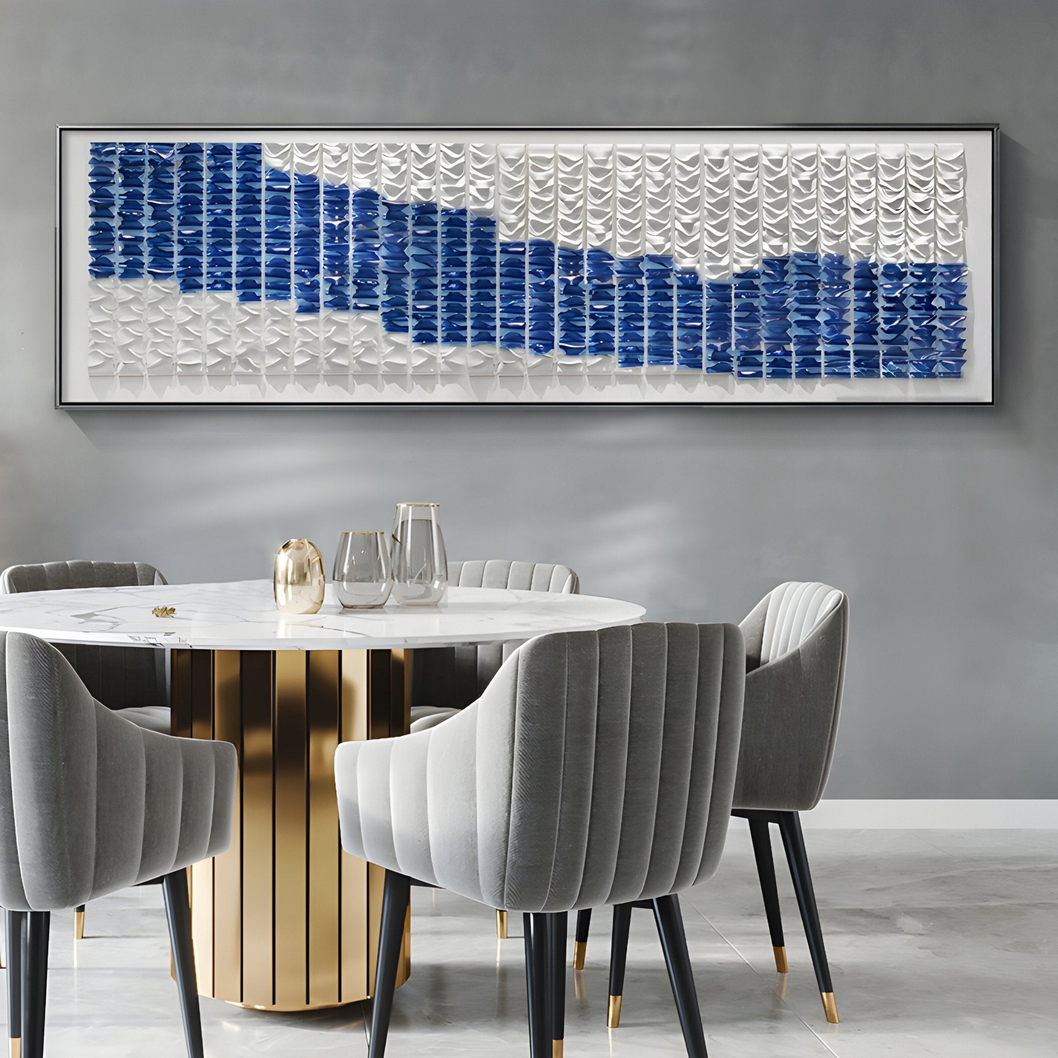 Waveform Indigo Horizon Acrylic 3D Wall Art