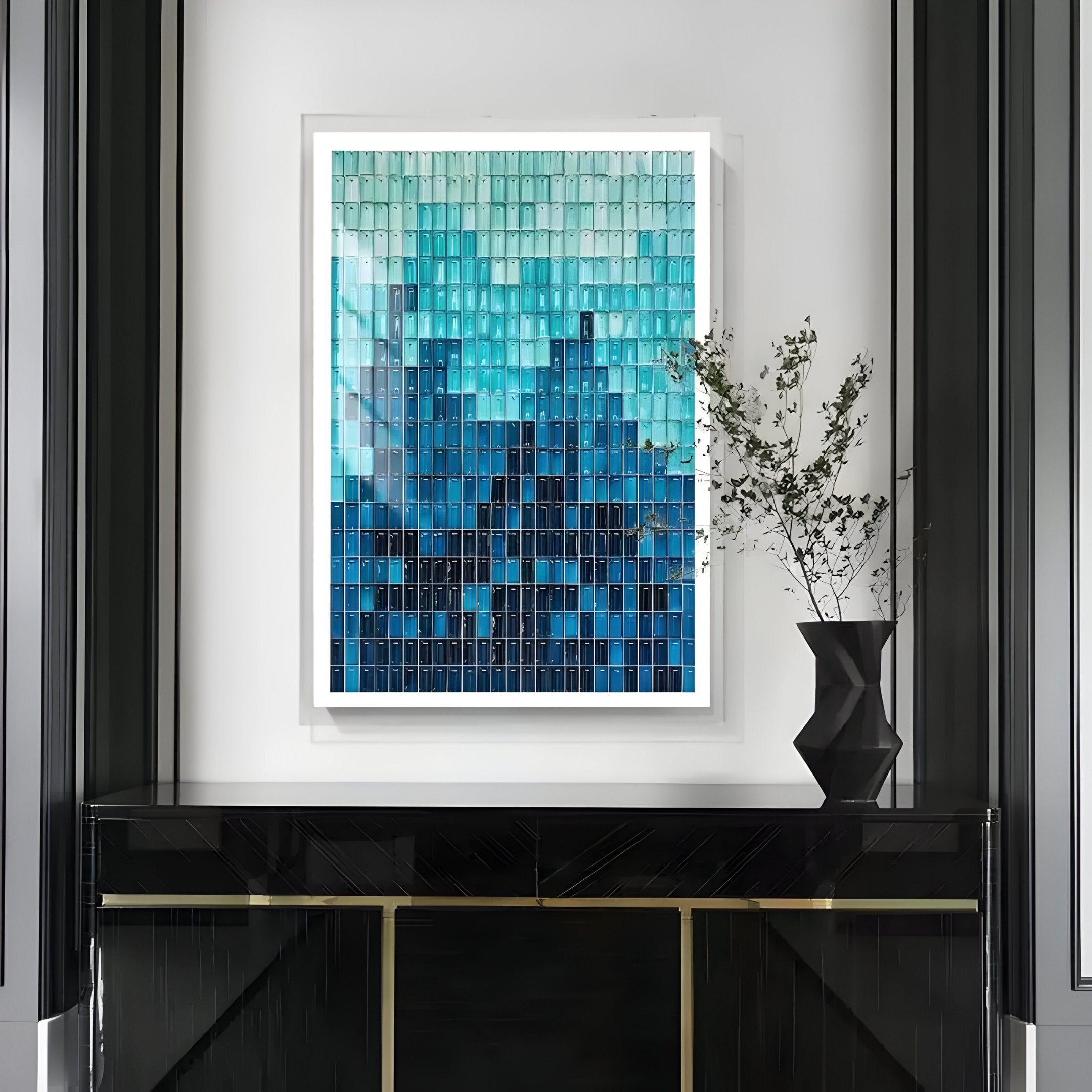 Prism Azure Fade Rectangular Acrylic 3D Wall Art
