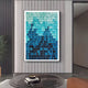 Prism Azure Fade Rectangular Framed Acrylic 3D Wall Art