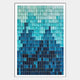 Prism Azure Fade Rectangular Framed Acrylic 3D Wall Art