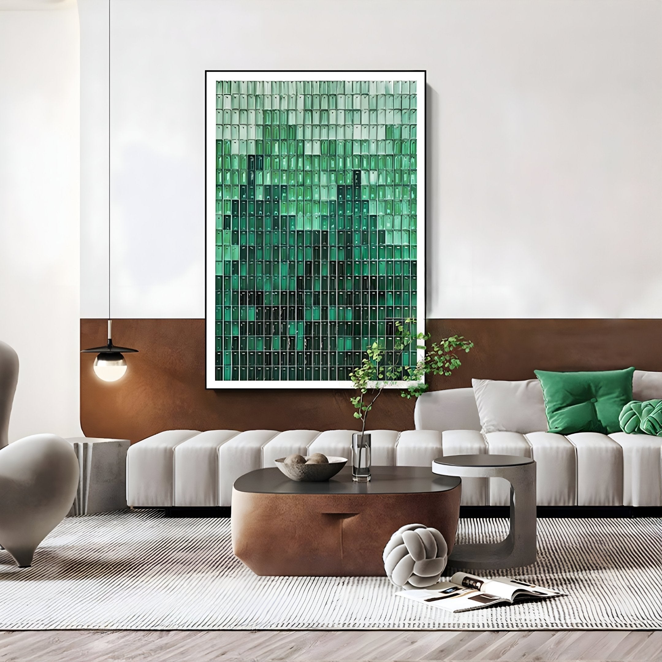 Prism Emerald Fade Rectangular Framed Acrylic 3D Wall Art