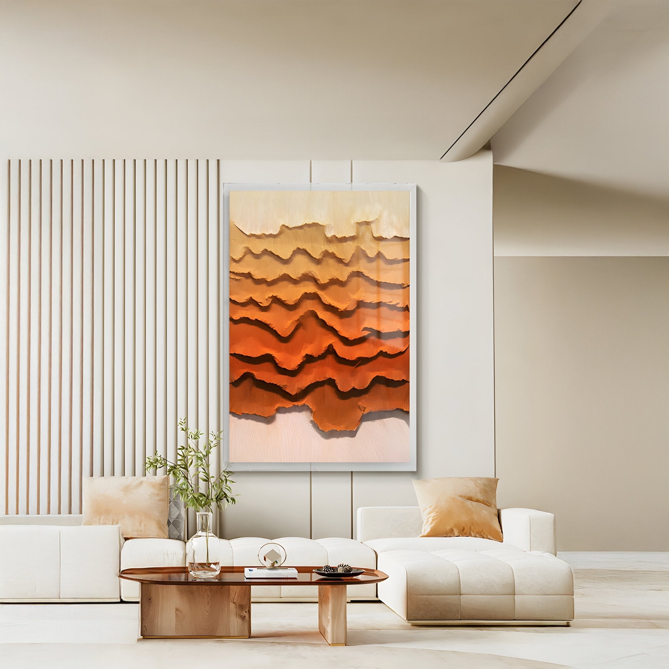 Cascade Burnt Sienna Ripple Paper 3D Wall Art