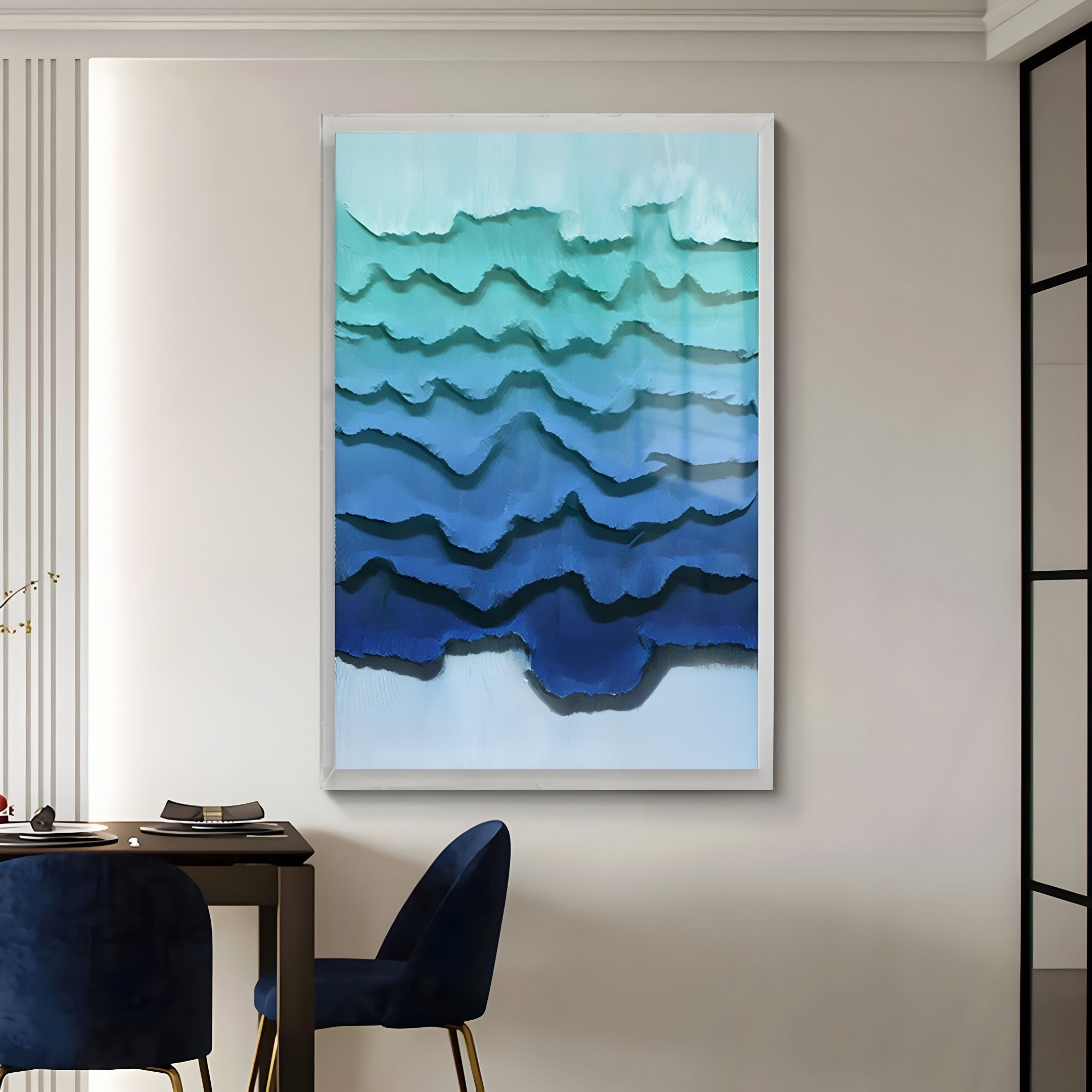 Cascade Deep Teal Crest Paper 3D Wall Art
