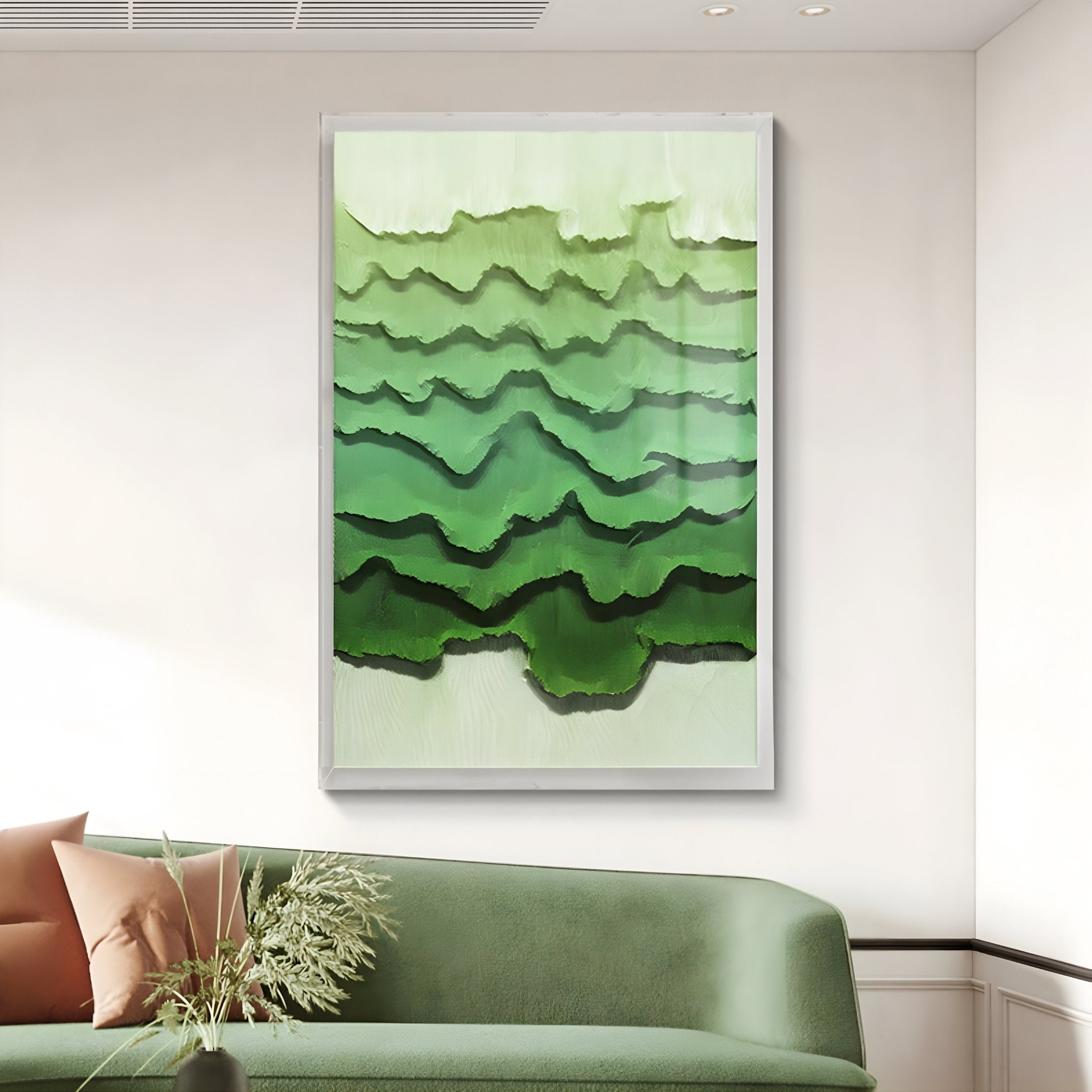 Cascade Verdant Rise Paper 3D Wall Art