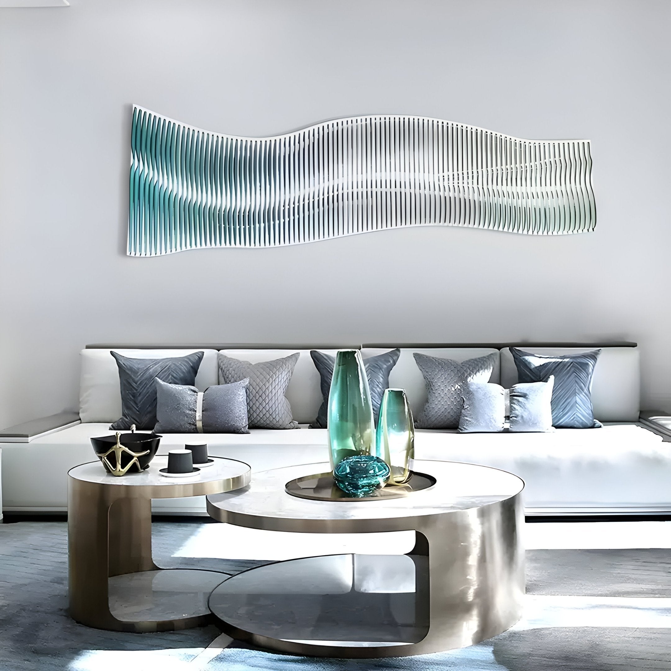 Waveline Ocean Teal Form Acrylic 3D Wall Art