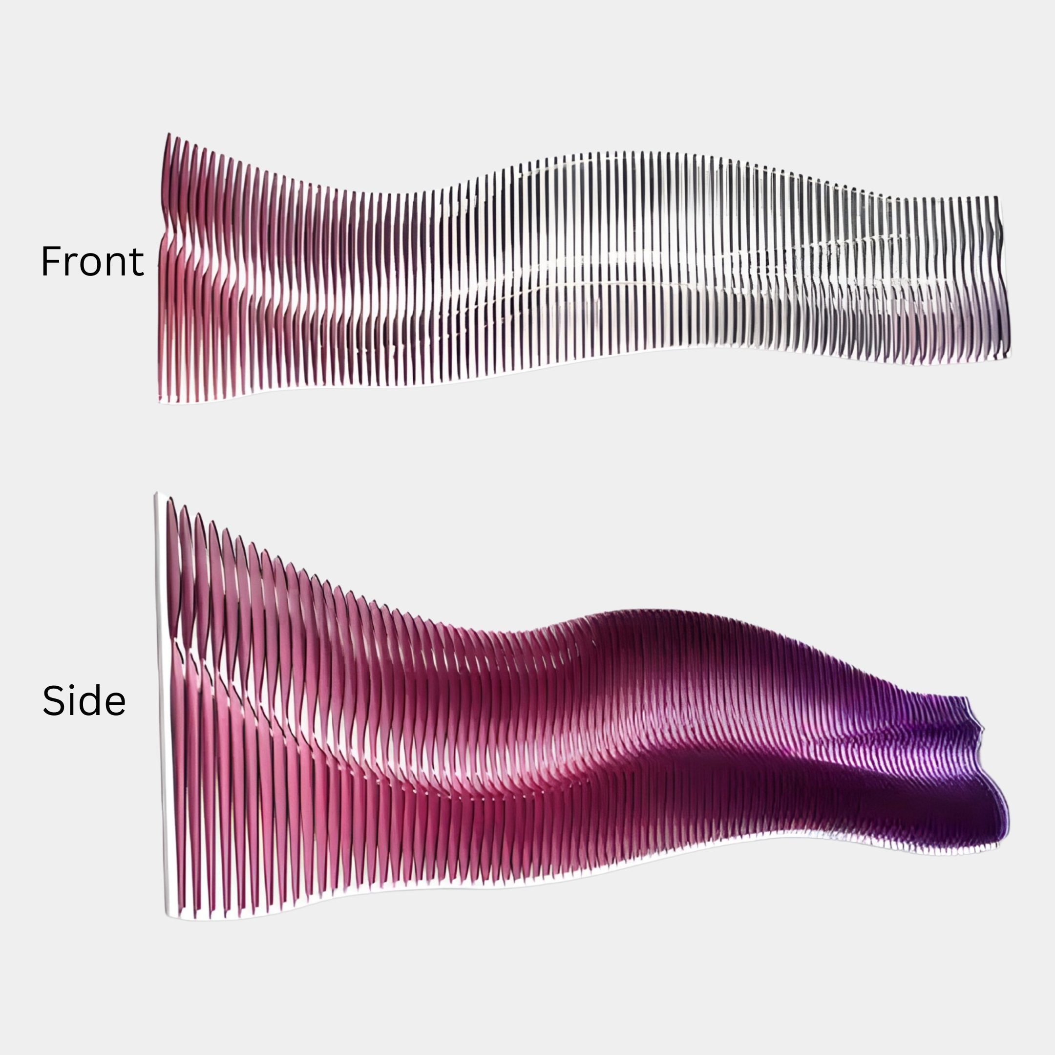 Waveline Violet & Rose Undulating Flow Acrylic 3D Wall Art