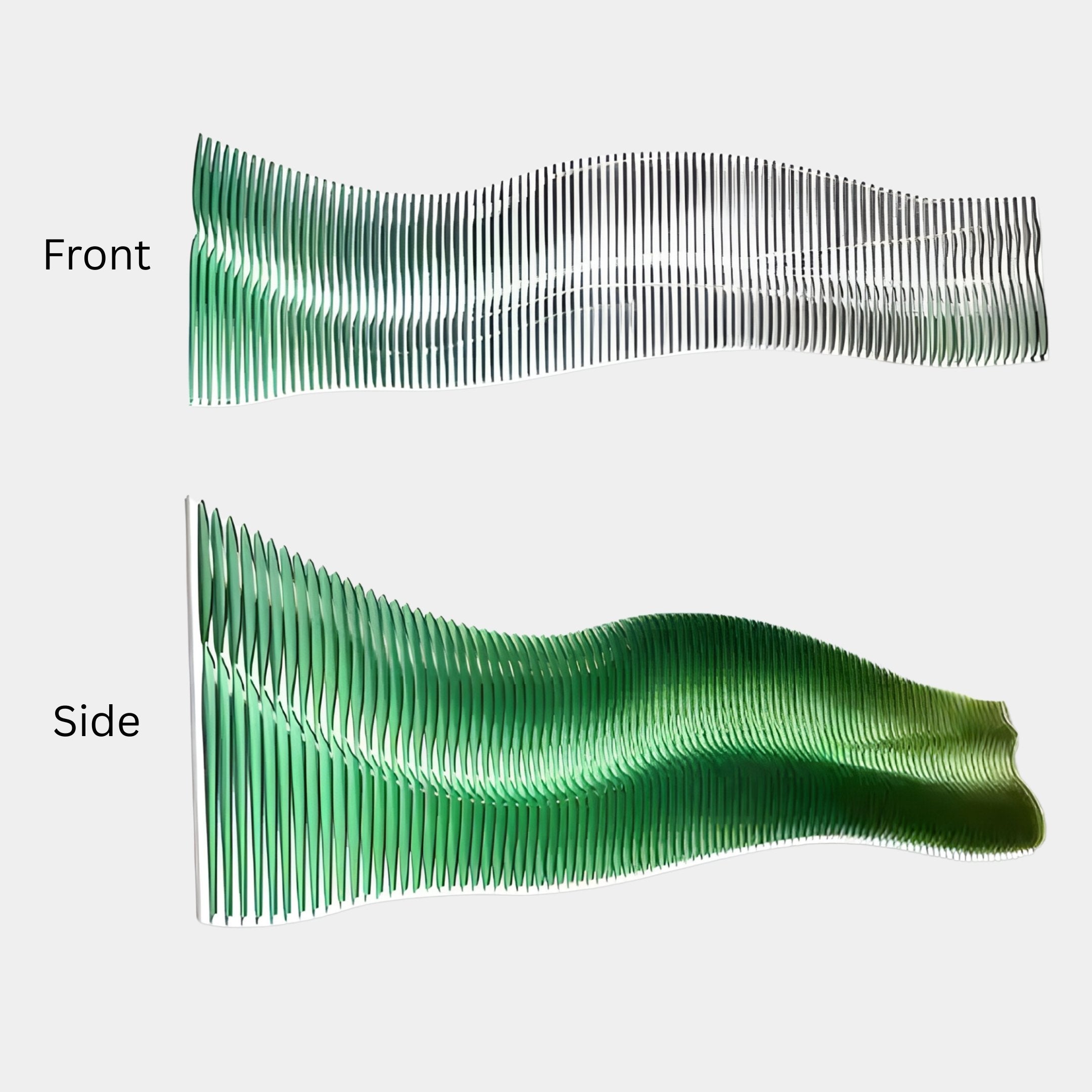 Waveline Forest Green Liquid Contour Acrylic 3D Wall Art