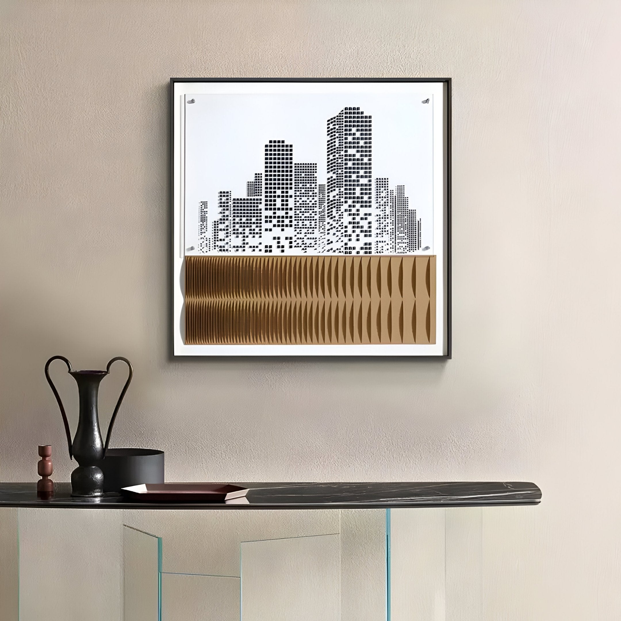 Urban Rise Bronze Skyline Acrylic 3D Wall Art