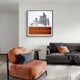 Urban Rise Burnt Orange Skyline Acrylic 3D Wall Art