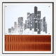 Urban Rise Burnt Orange Skyline Acrylic 3D Wall Art