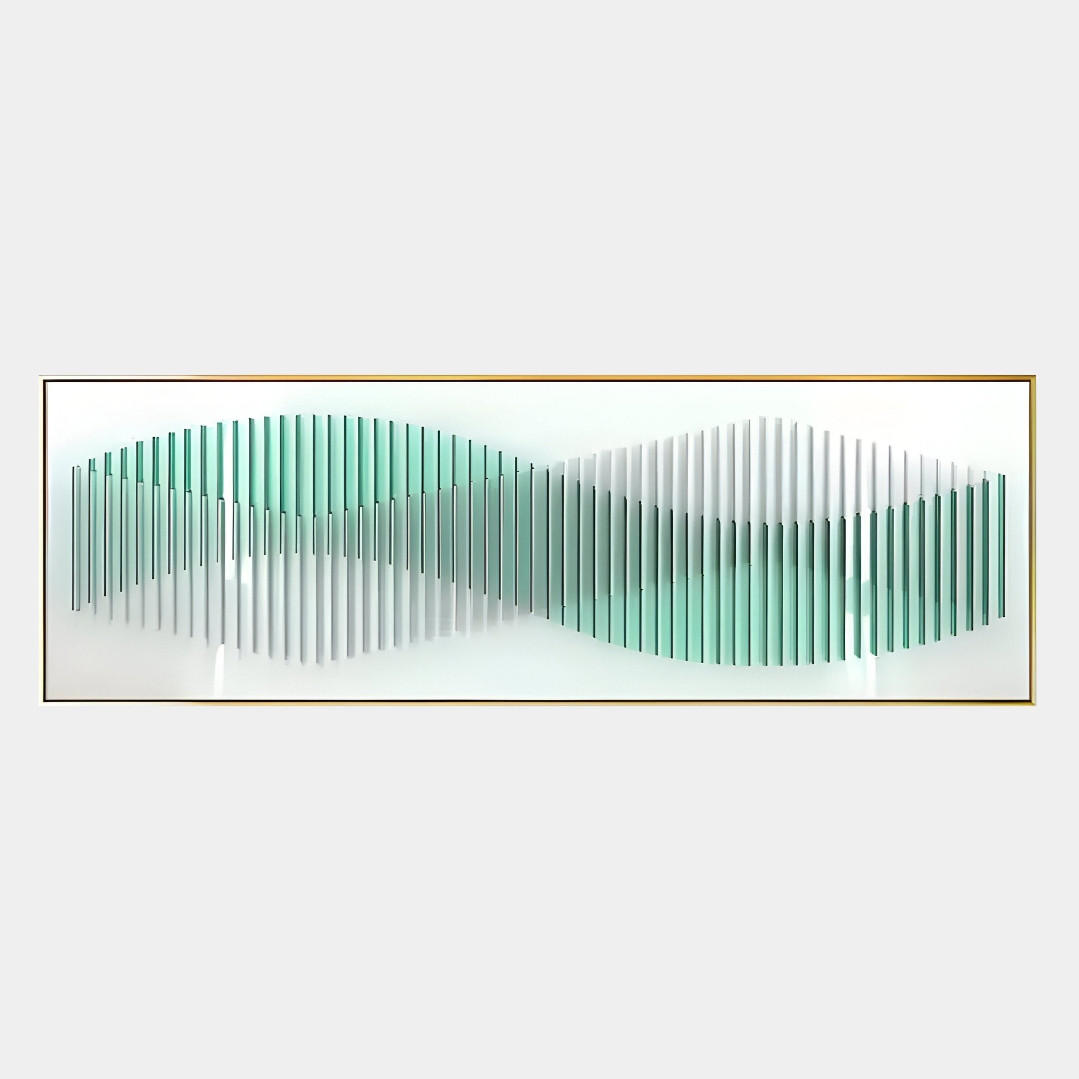 Harmoni Green Gradient Wave Acrylic 3D Wall Art