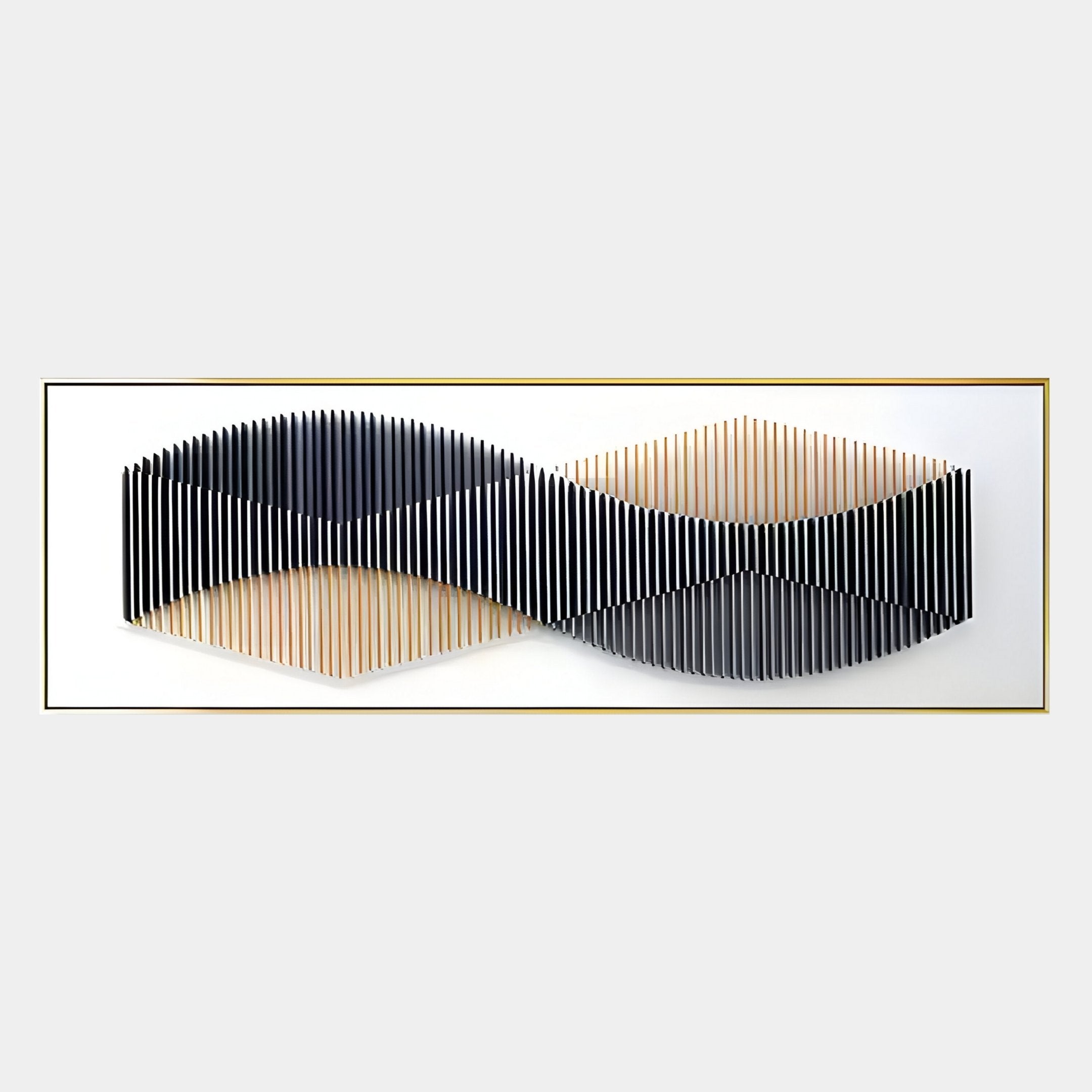 Harmoni Black & Tan Gradient Wave Acrylic 3D Wall Art