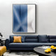 Kinetix Deep Indigo & White Optical Acrylic 3D Wall Art