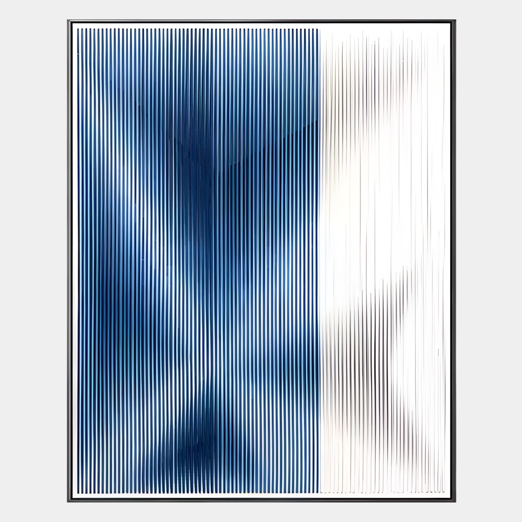 Kinetix Deep Indigo & White Optical Acrylic 3D Wall Art
