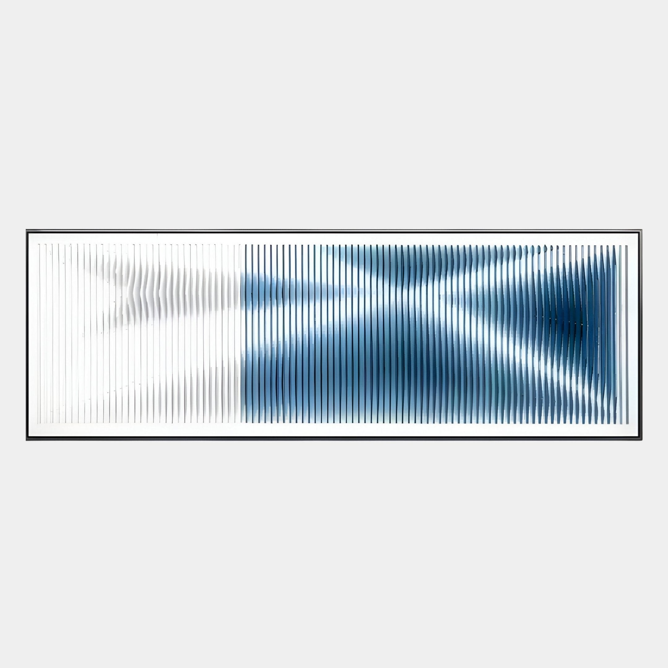 Kinetix Deep Indigo & White Optical Flow Acrylic 3D Wall Art