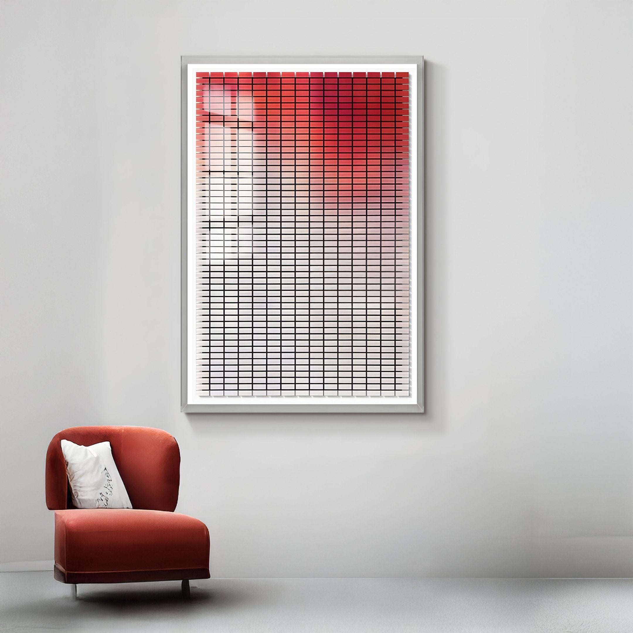 Flux Crimson Red Gradient Illusion Acrylic 3D Wall Art