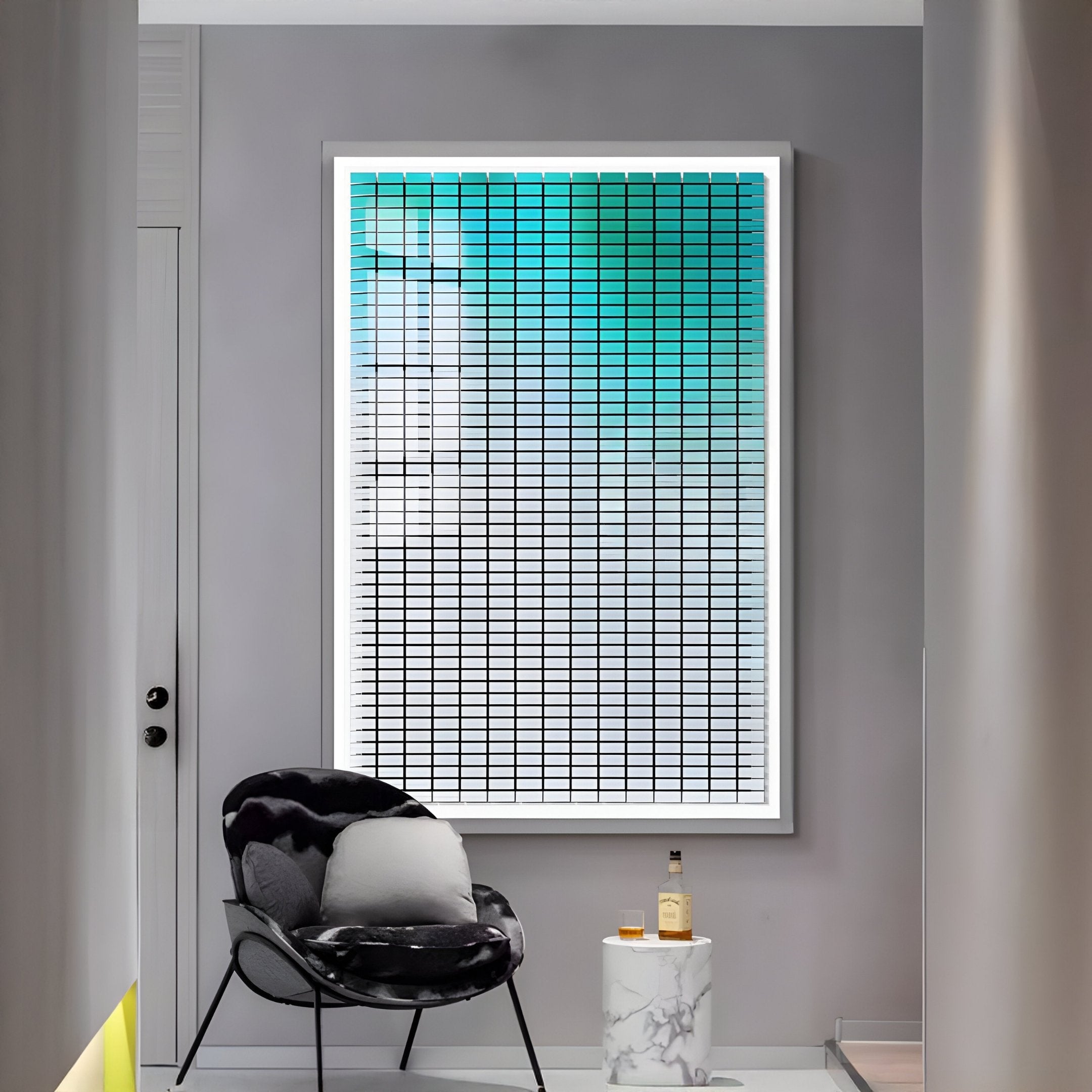 Flux Aqua Teal Gradient Illusion Acrylic 3D Wall Art