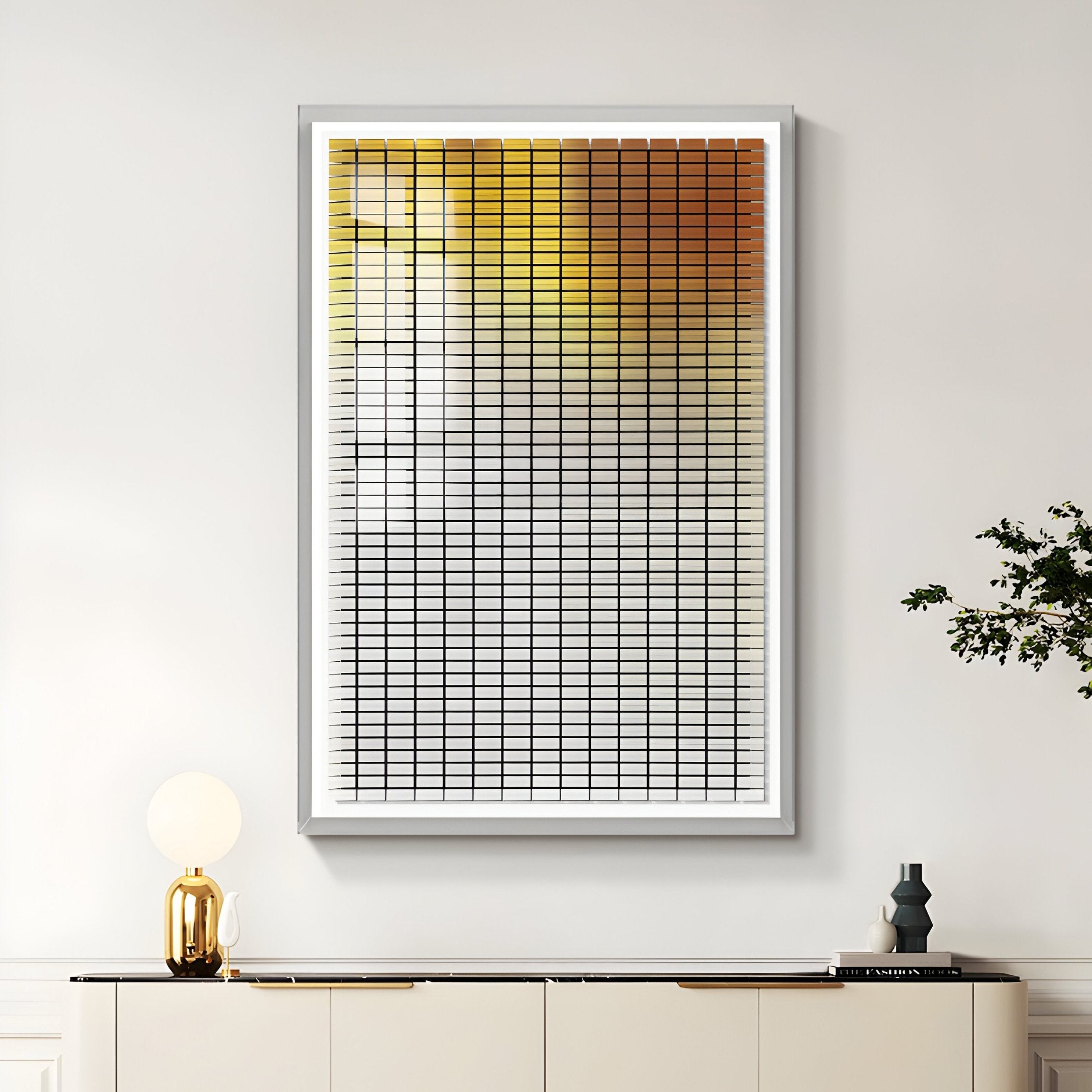 Flux Amber Yellow Gradient Illusion Acrylic 3D Wall Art