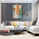 Bounce Orange & Mint Panel With Glossy Orange Balls Acrylic 3D Wall Art