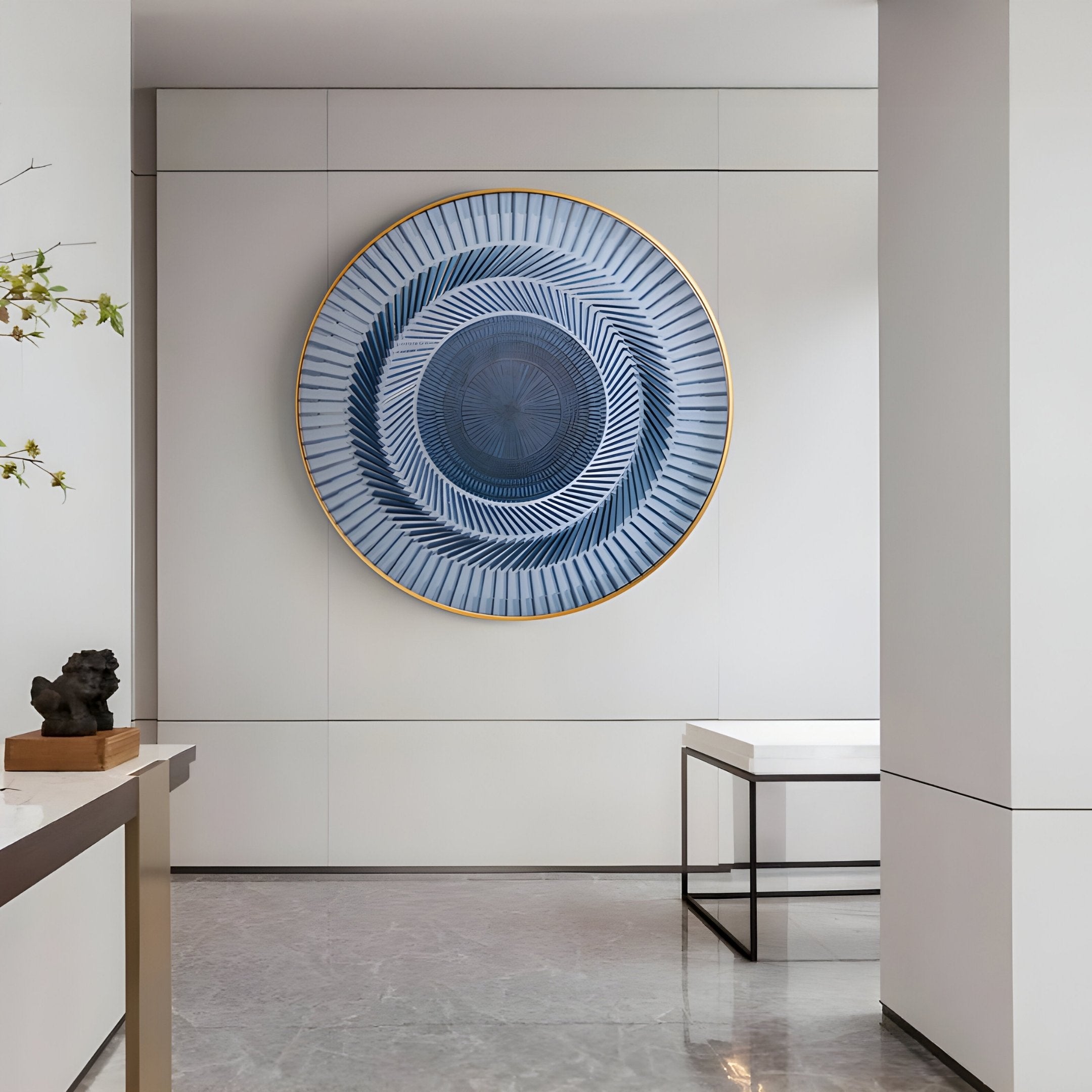 Helix Blue Spiral Illusion Acrylic 3D Wall Art