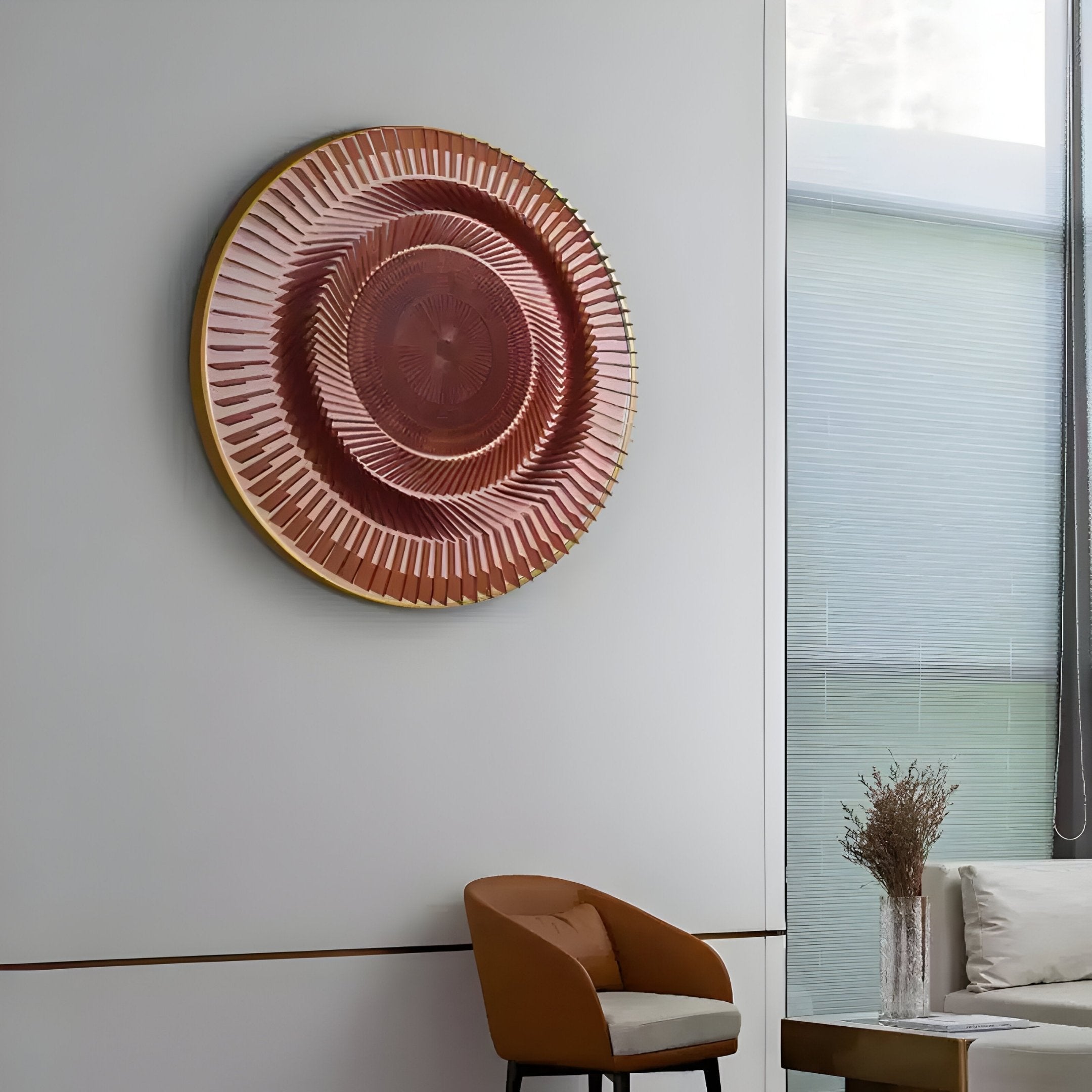 Helix Rosewood Spiral Illusion Acrylic 3D Wall Art