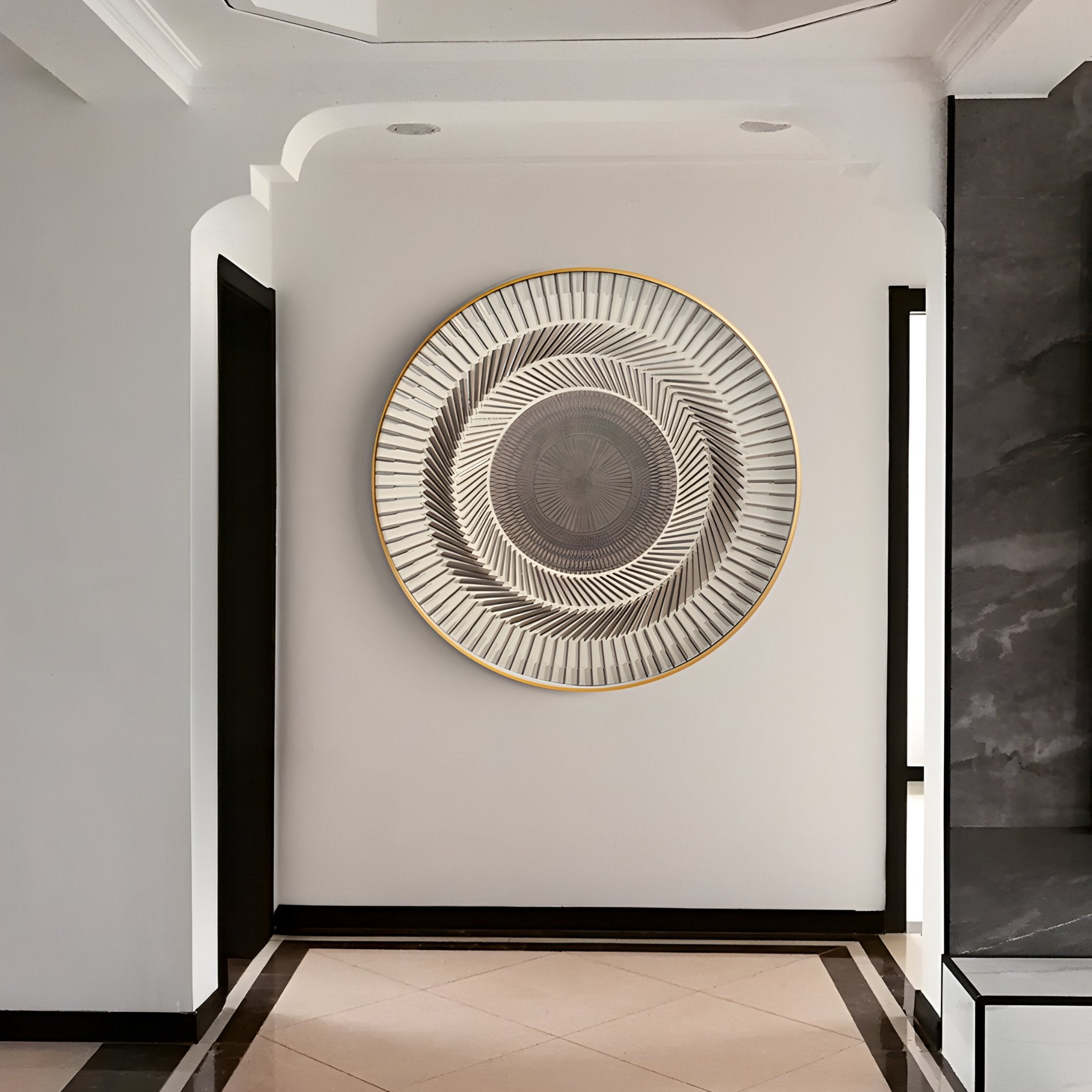 Helix Taupe Spiral Illusion Acrylic 3D Wall Art