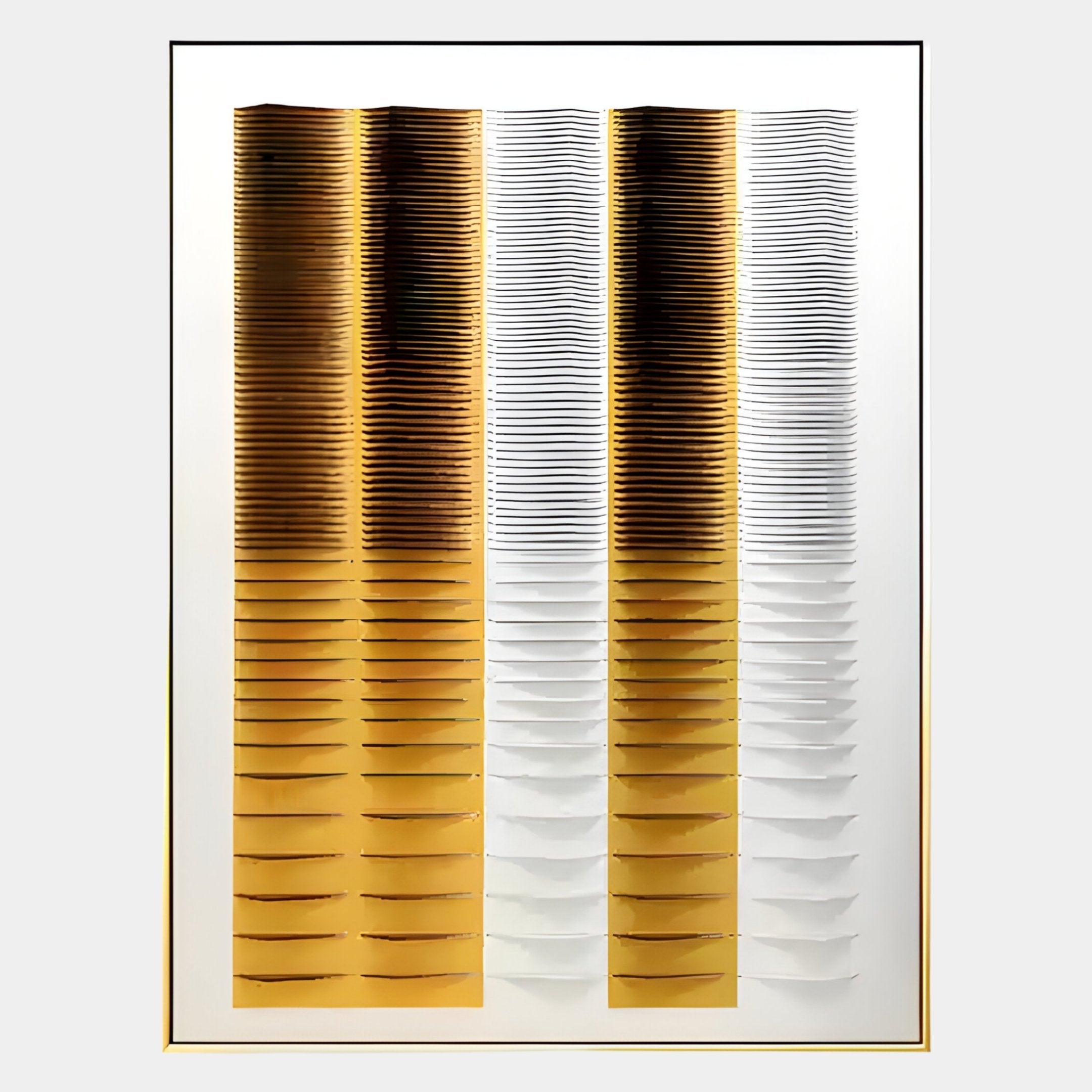 Gradient Burnt Amber Triple Stripe Fold Acrylic 3D Wall Art