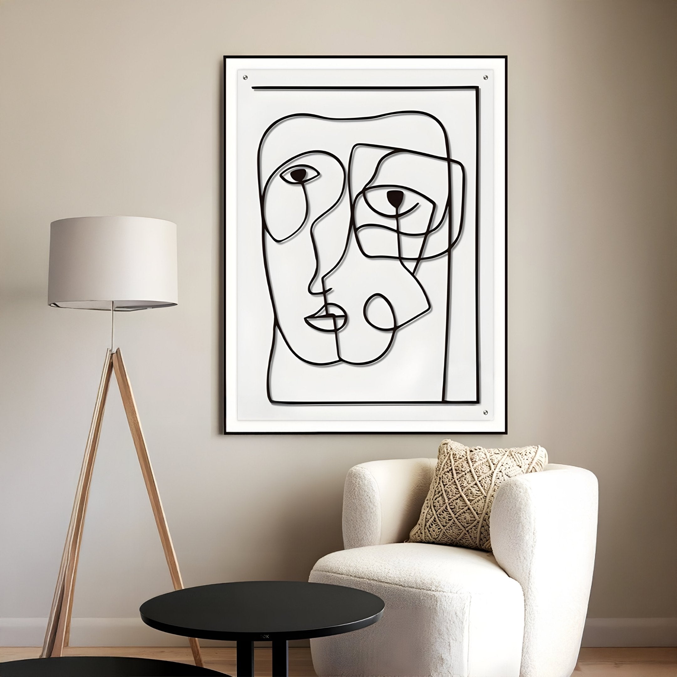 Linea Faces Minimal Acrylic UV 3D Wall Art