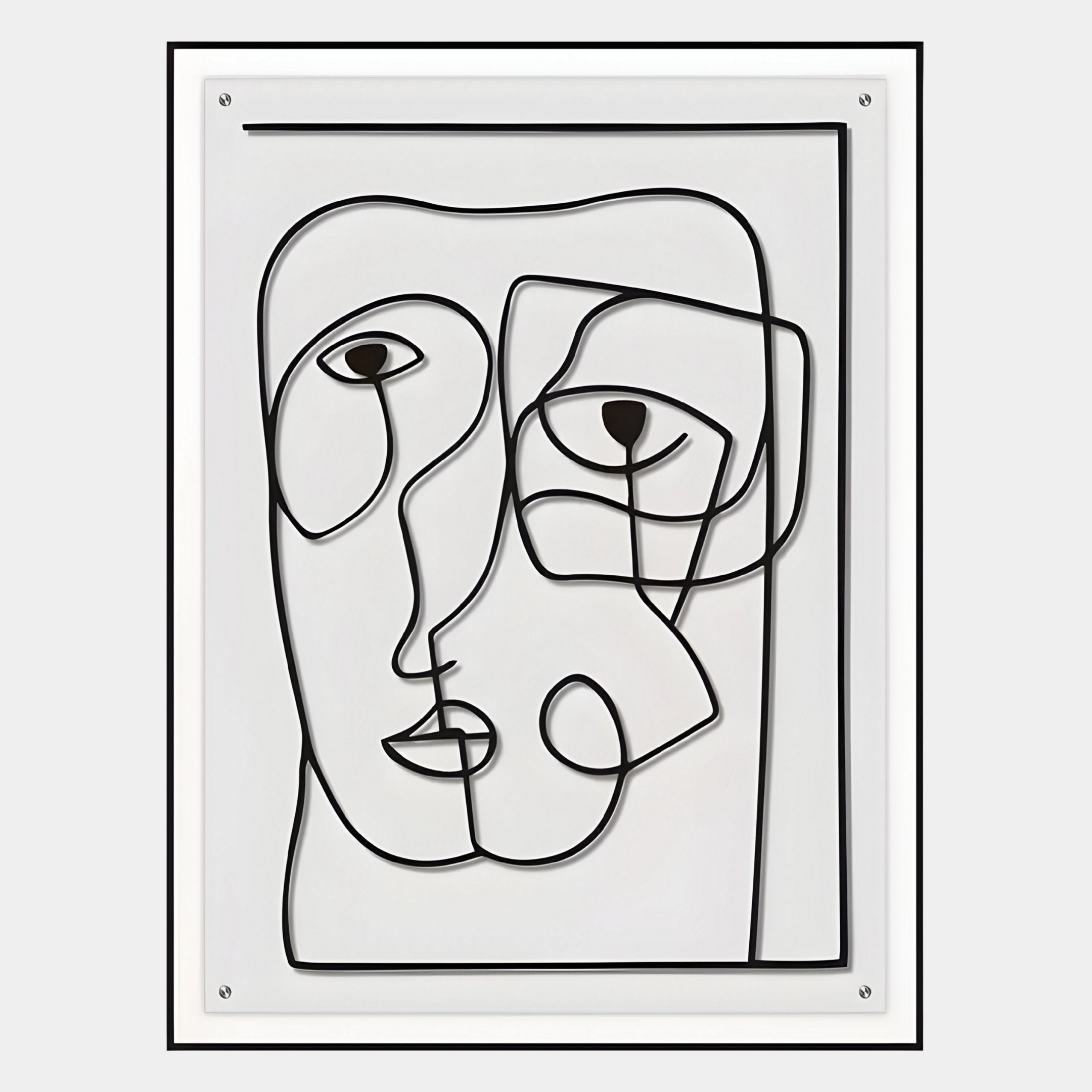 Linea Faces Minimal Acrylic UV 3D Wall Art