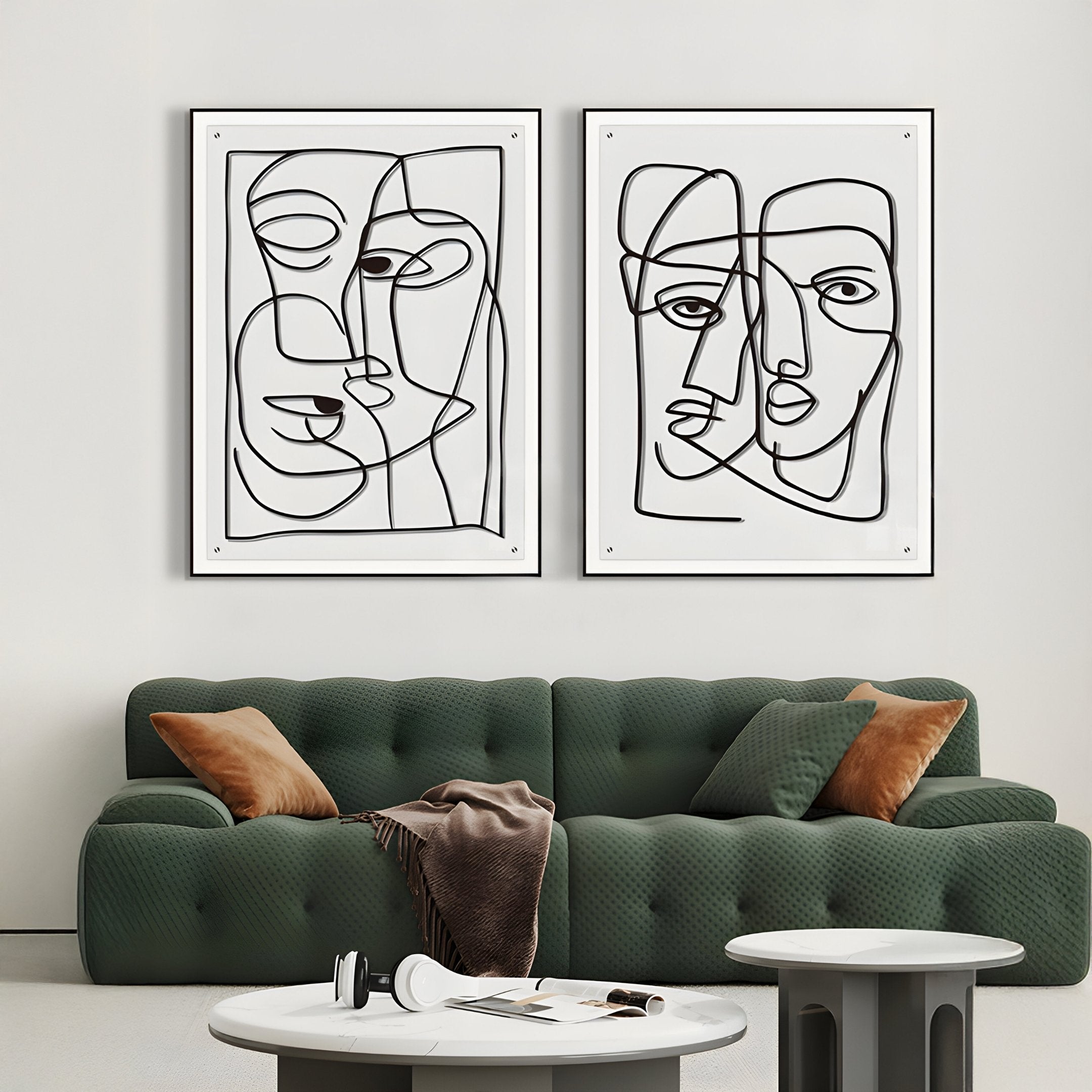 Linea Duo Faces Minimal Acrylic UV 3D Wall Art