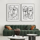 Linea Couple Faces Minimal Acrylic UV 3D Wall Art