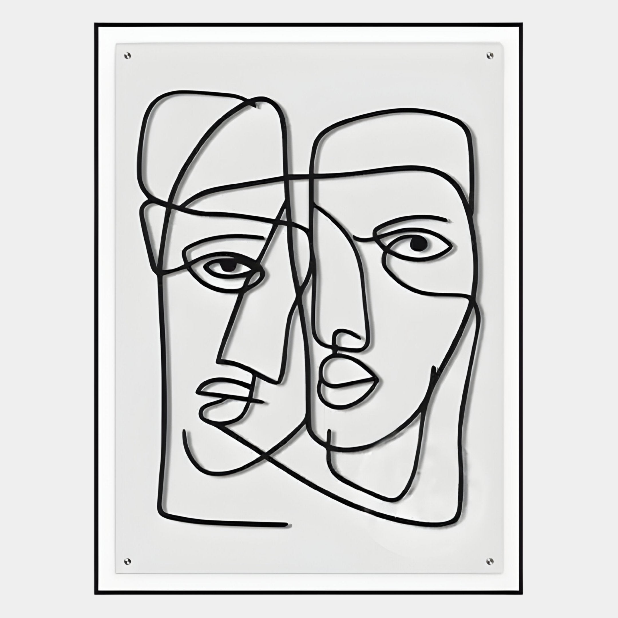Linea Couple Faces Minimal Acrylic UV 3D Wall Art