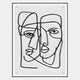 Linea Couple Faces Minimal Acrylic UV 3D Wall Art