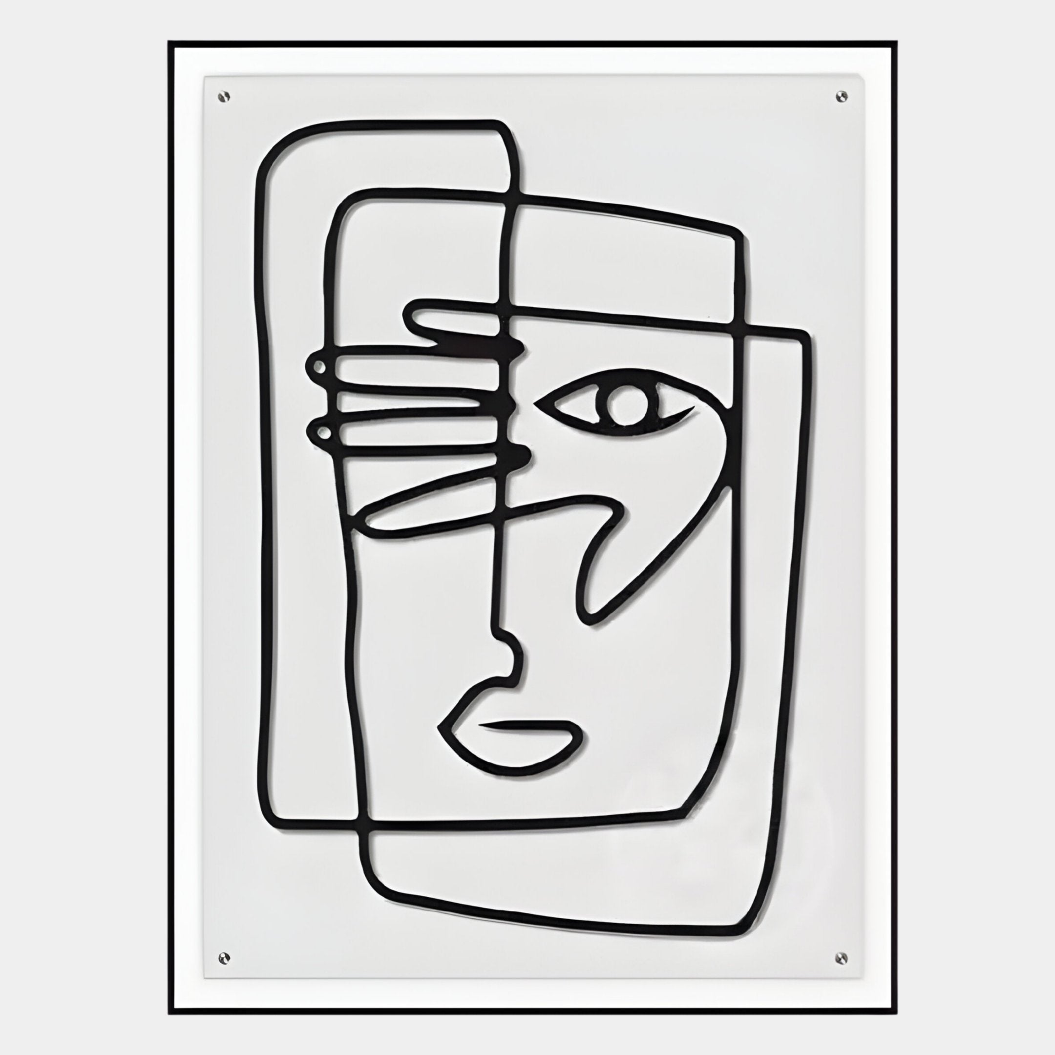 Linea Shielded Face Minimal Acrylic UV 3D Wall Art