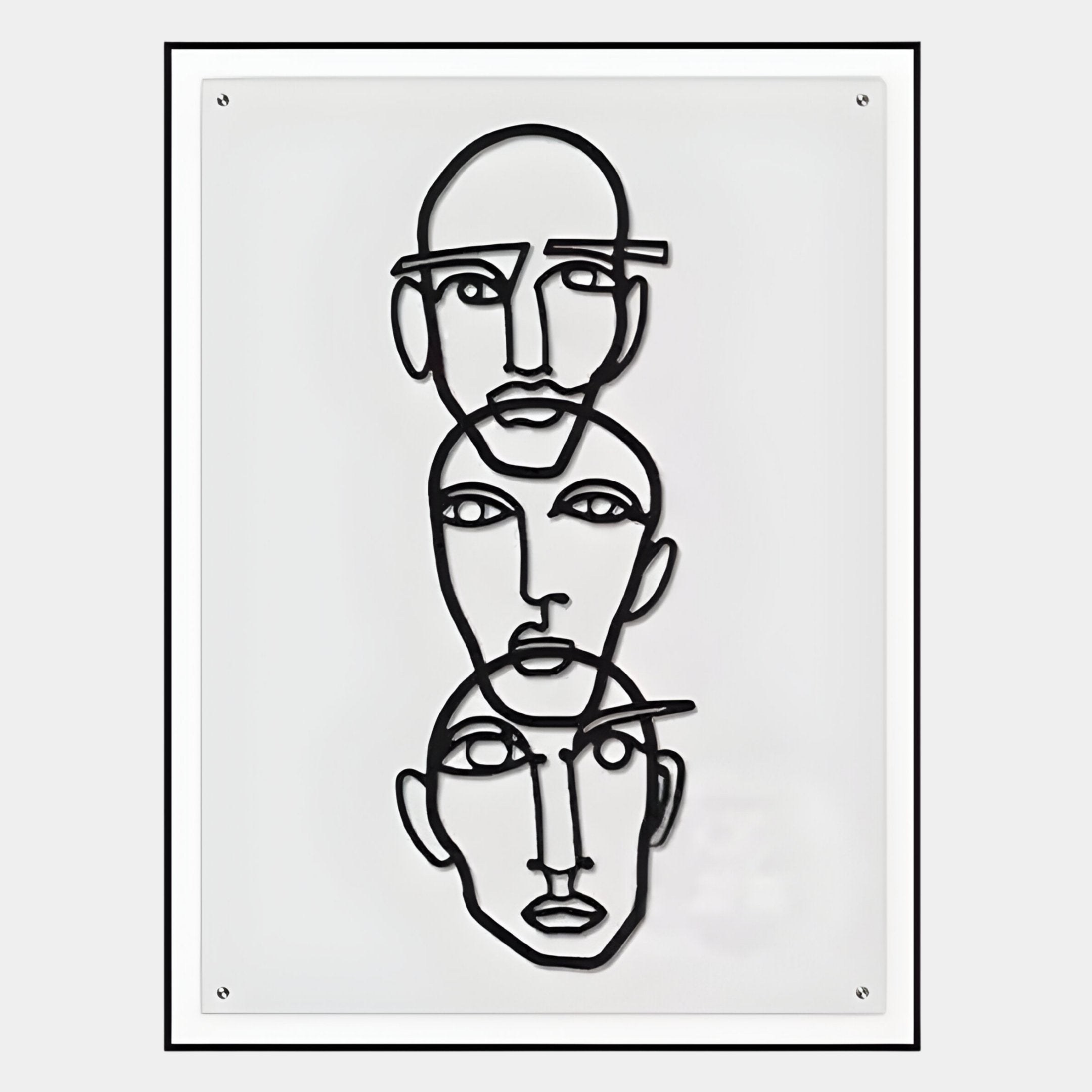 Linea Trio Faces Minimal Acrylic UV 3D Wall Art