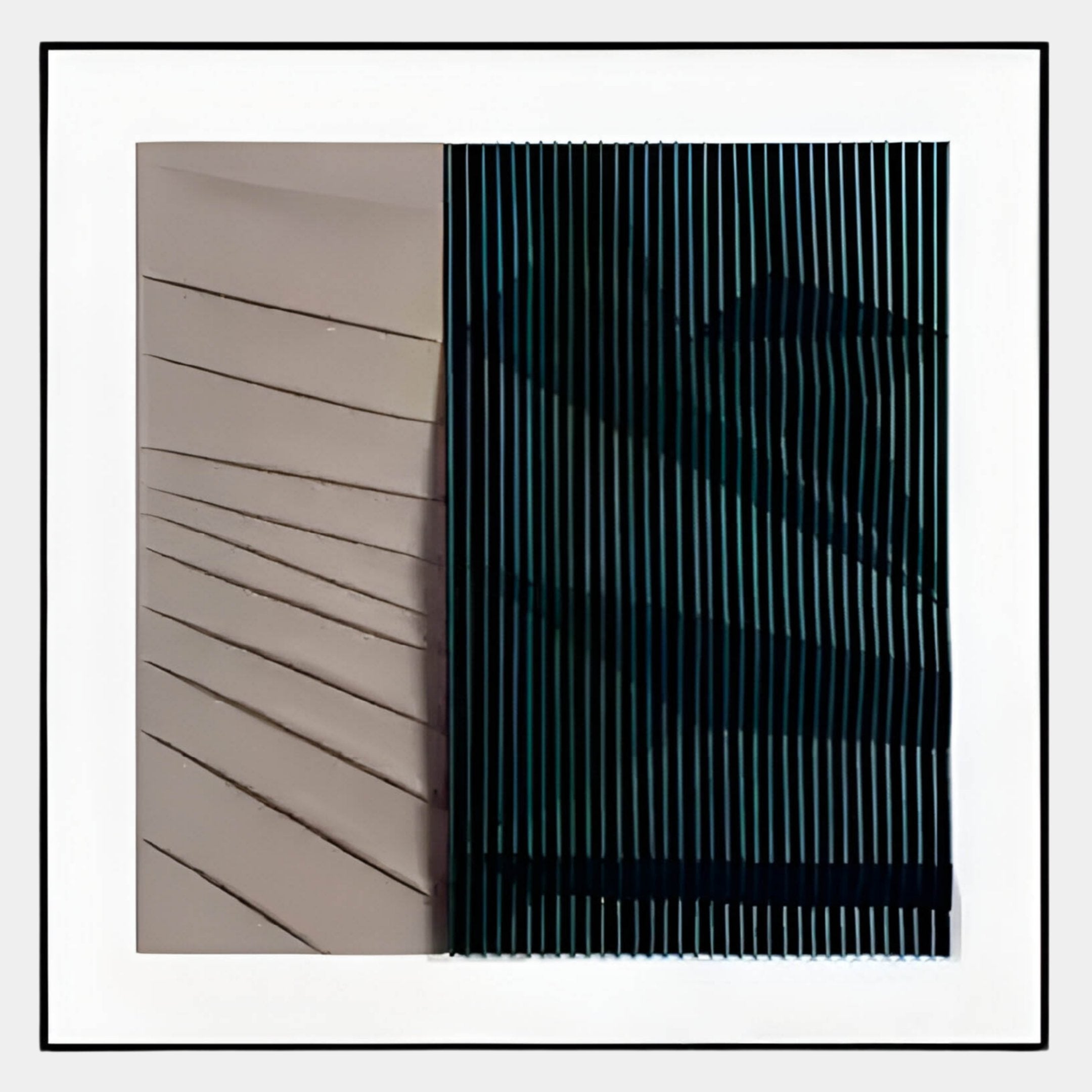 Ridge Taupe & Black Leather & Acrylic 3D Wall Art