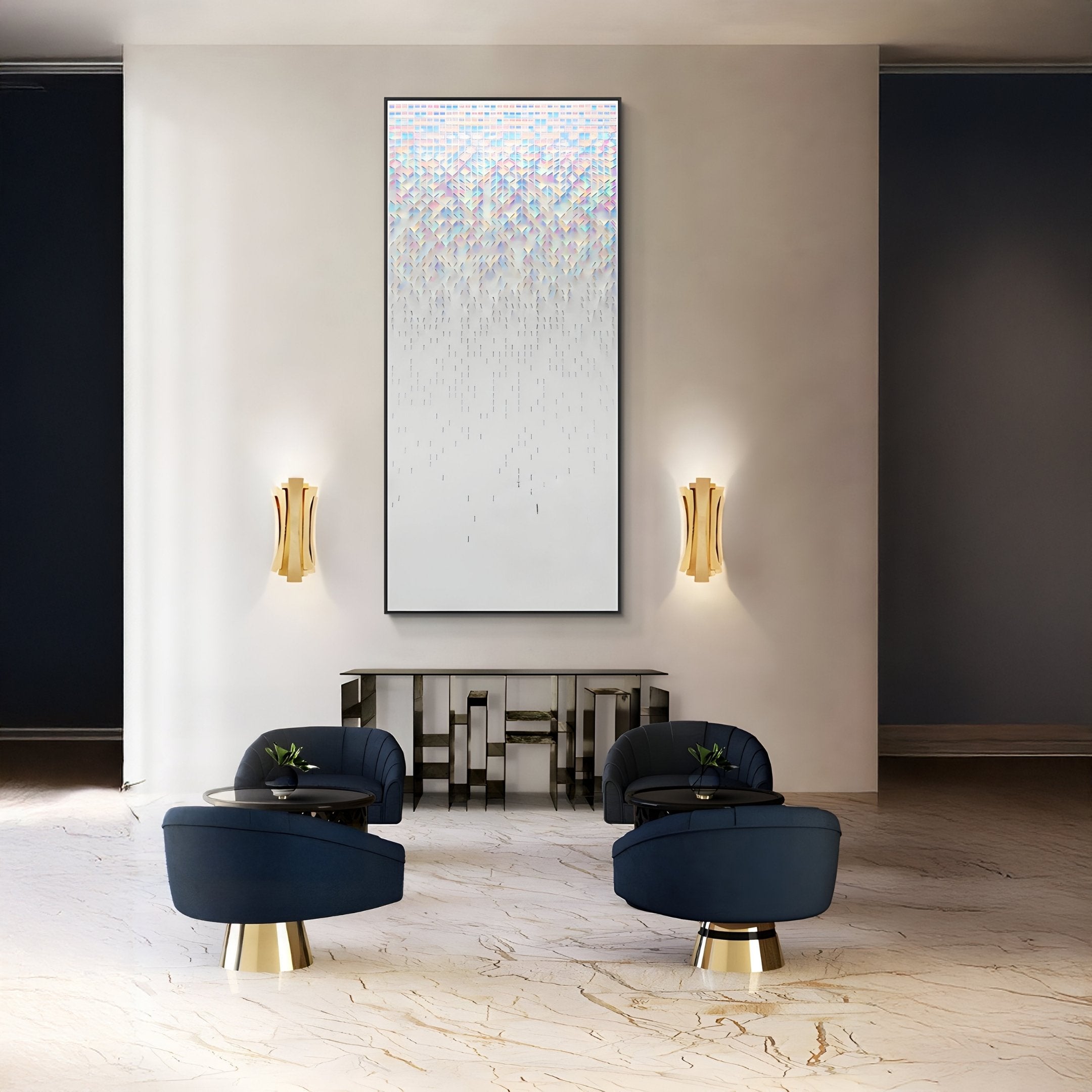 Lucent Iridescent Geometric Fade Acrylic 3D Wall Art