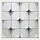 Glint Glossy White Curved Grid Framed Acrylic 3D Wall Art