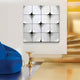 Glint Glossy White Curved Grid Frameless Acrylic 3D Wall Art