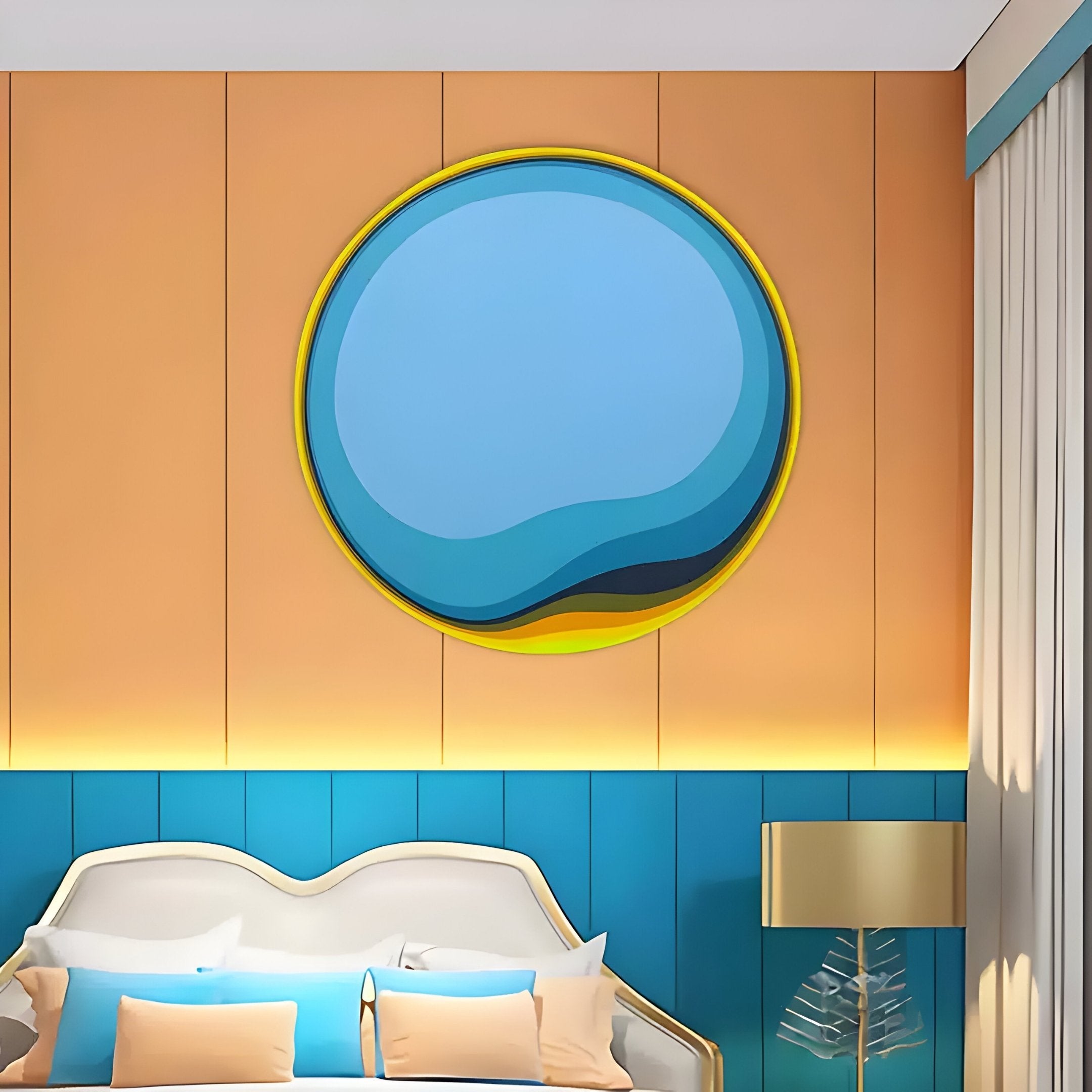 Rippletone Light Blue Gradient Acrylic UV 3D Wall Art